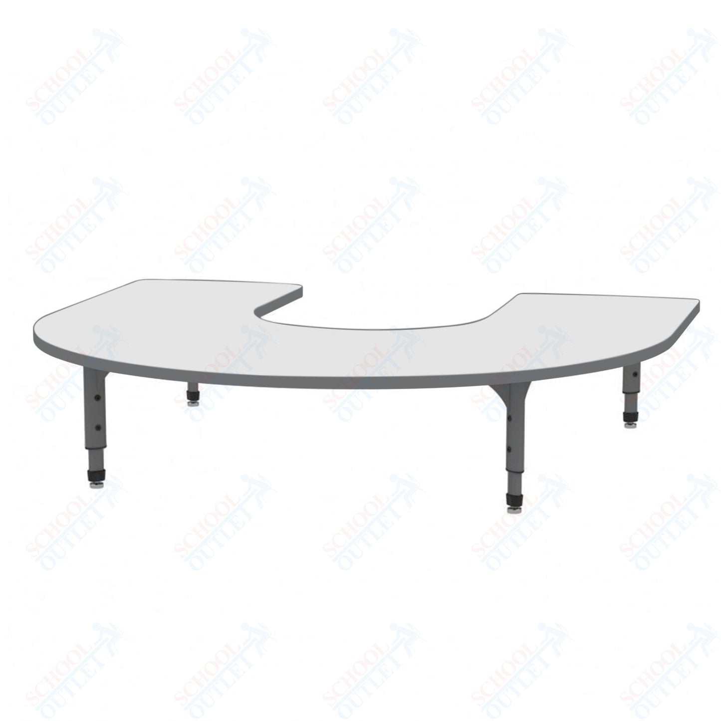 Marco Horseshoe Floor Table w/ Dry Erase Top 60" x 66" Adj Height 12" - 15" (38 - 2270 - DC) - SchoolOutlet