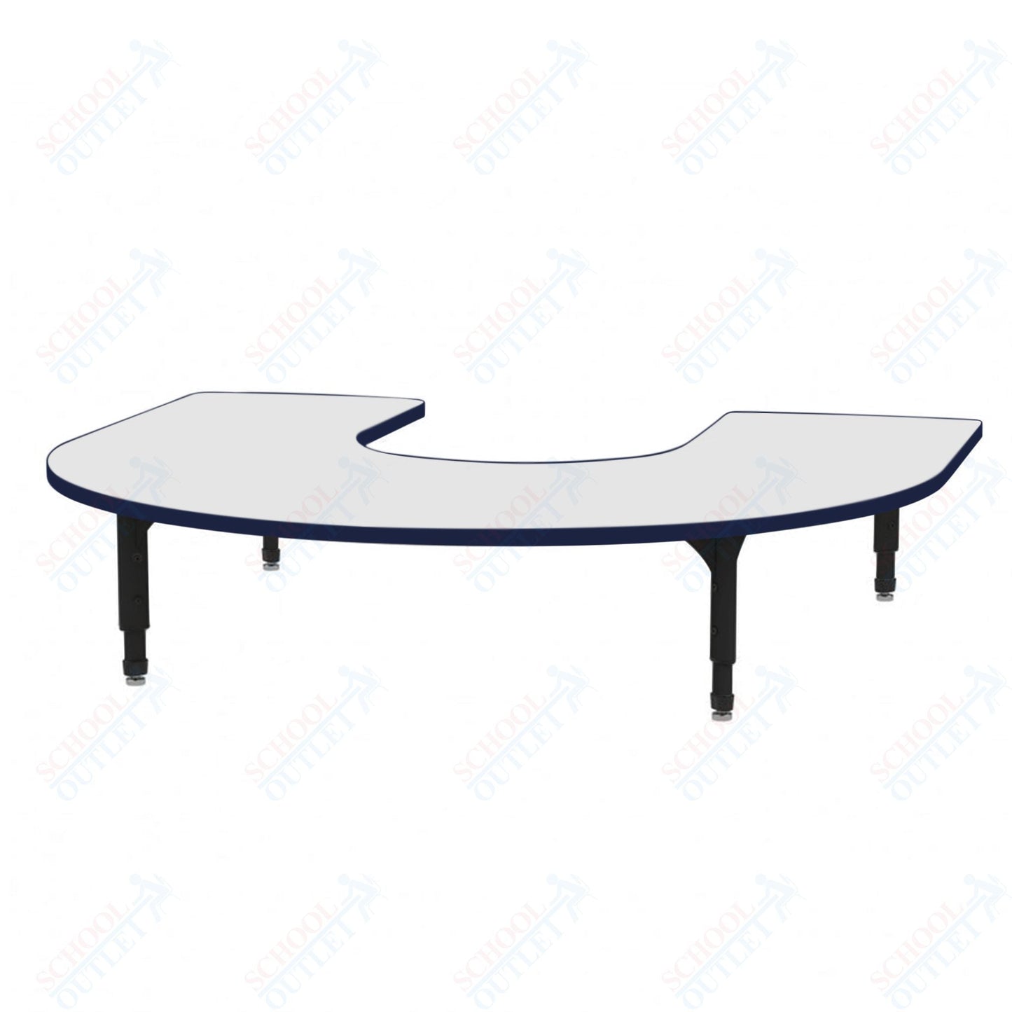 Marco Horseshoe Floor Table w/ Dry Erase Top 60" x 66" Adj Height 12" - 15" (38 - 2270 - DC) - SchoolOutlet