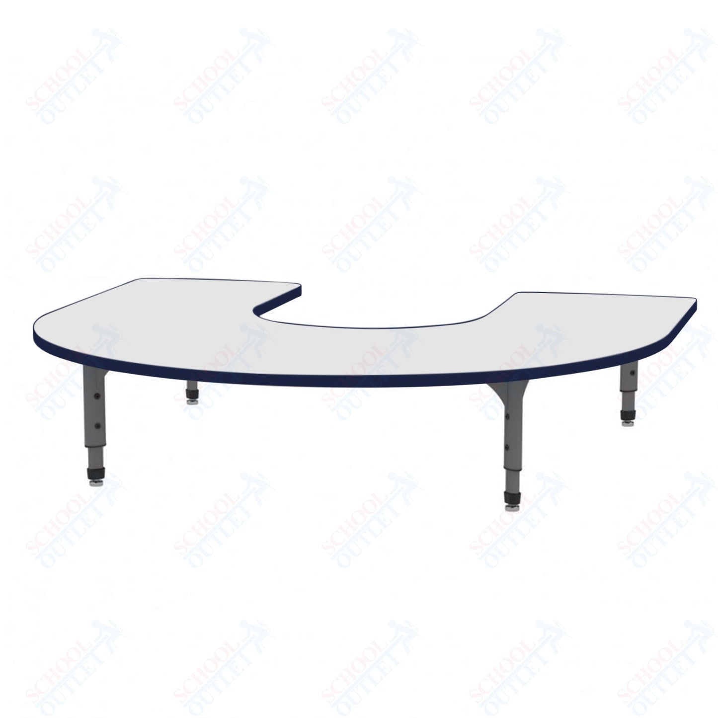 Marco Horseshoe Floor Table w/ Dry Erase Top 60" x 66" Adj Height 12" - 15" (38 - 2270 - DC) - SchoolOutlet