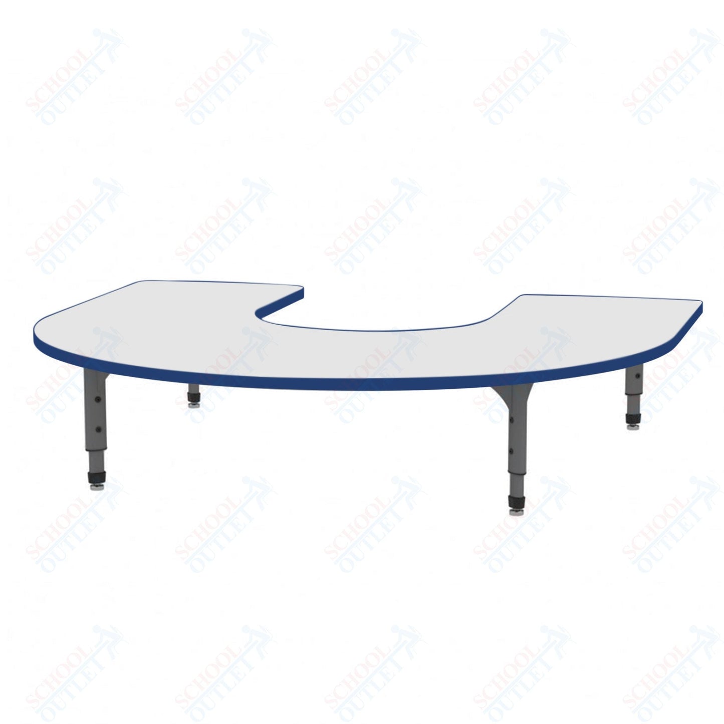 Marco Horseshoe Floor Table w/ Dry Erase Top 60" x 66" Adj Height 12" - 15" (38 - 2270 - DC) - SchoolOutlet