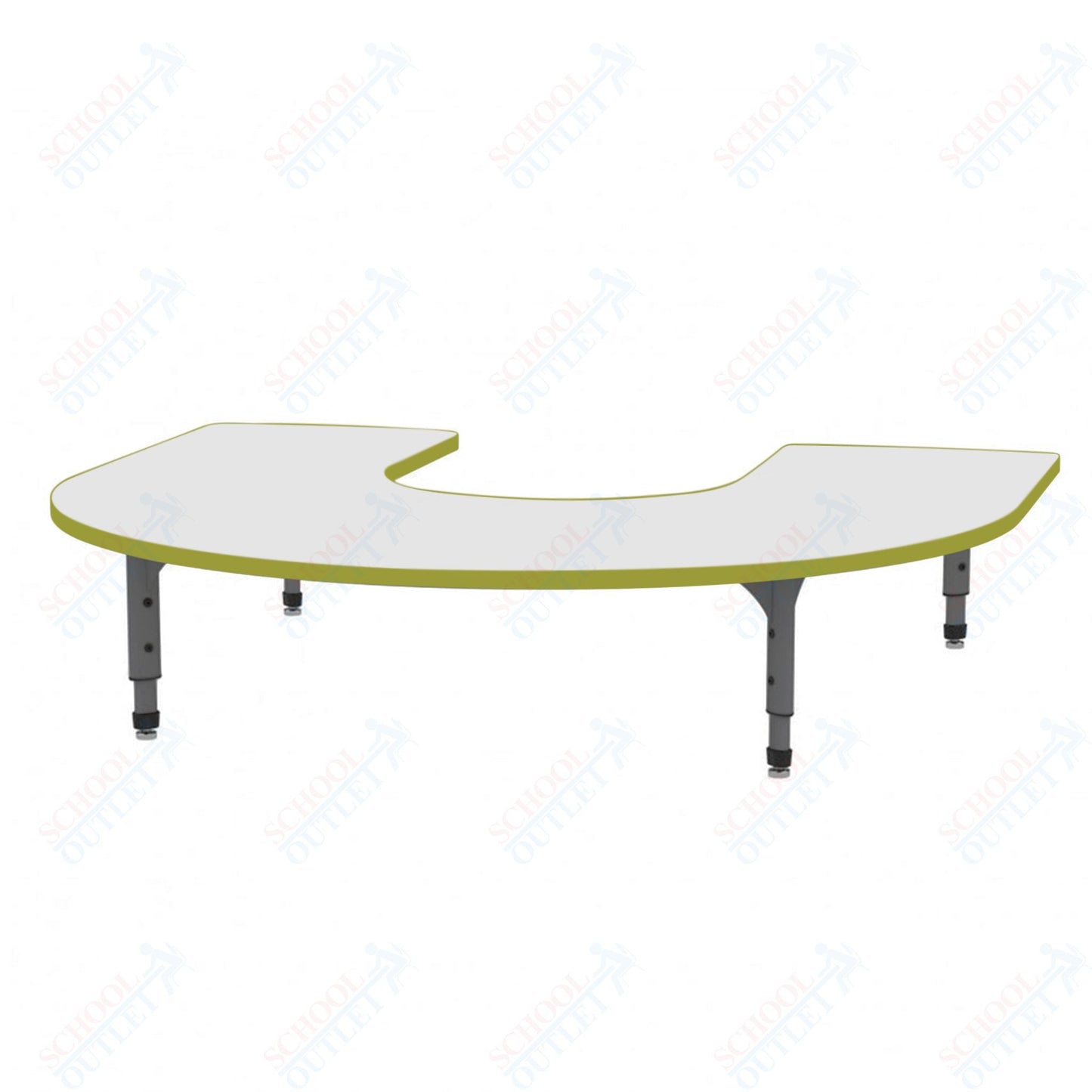 Marco Horseshoe Floor Table w/ Dry Erase Top 60" x 66" Adj Height 12" - 15" (38 - 2270 - DC) - SchoolOutlet