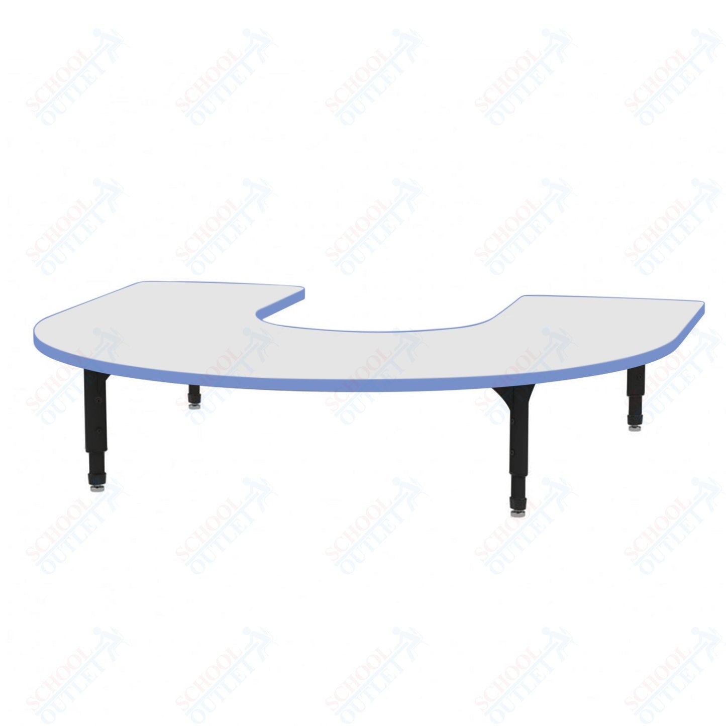 Marco Horseshoe Floor Table w/ Dry Erase Top 60" x 66" Adj Height 12" - 15" (38 - 2270 - DC) - SchoolOutlet
