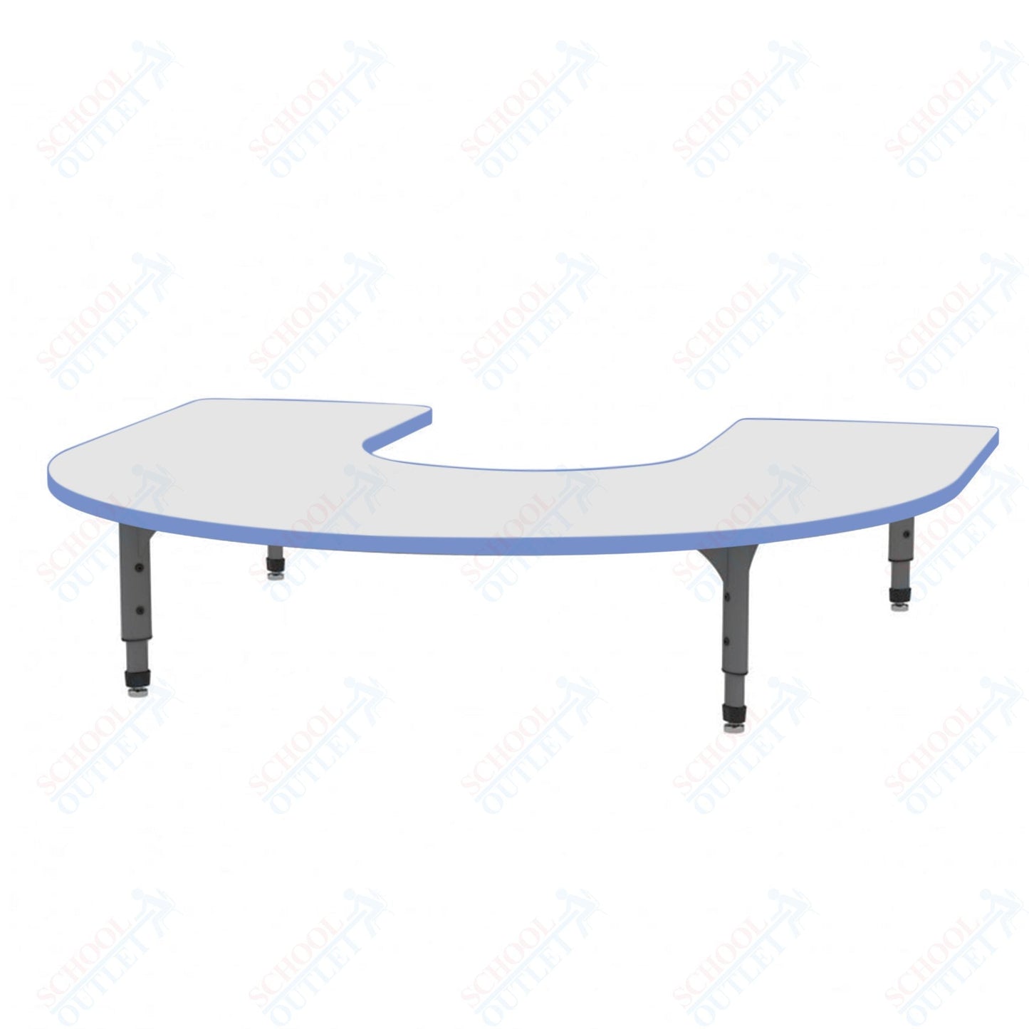 Marco Horseshoe Floor Table w/ Dry Erase Top 60" x 66" Adj Height 12" - 15" (38 - 2270 - DC) - SchoolOutlet