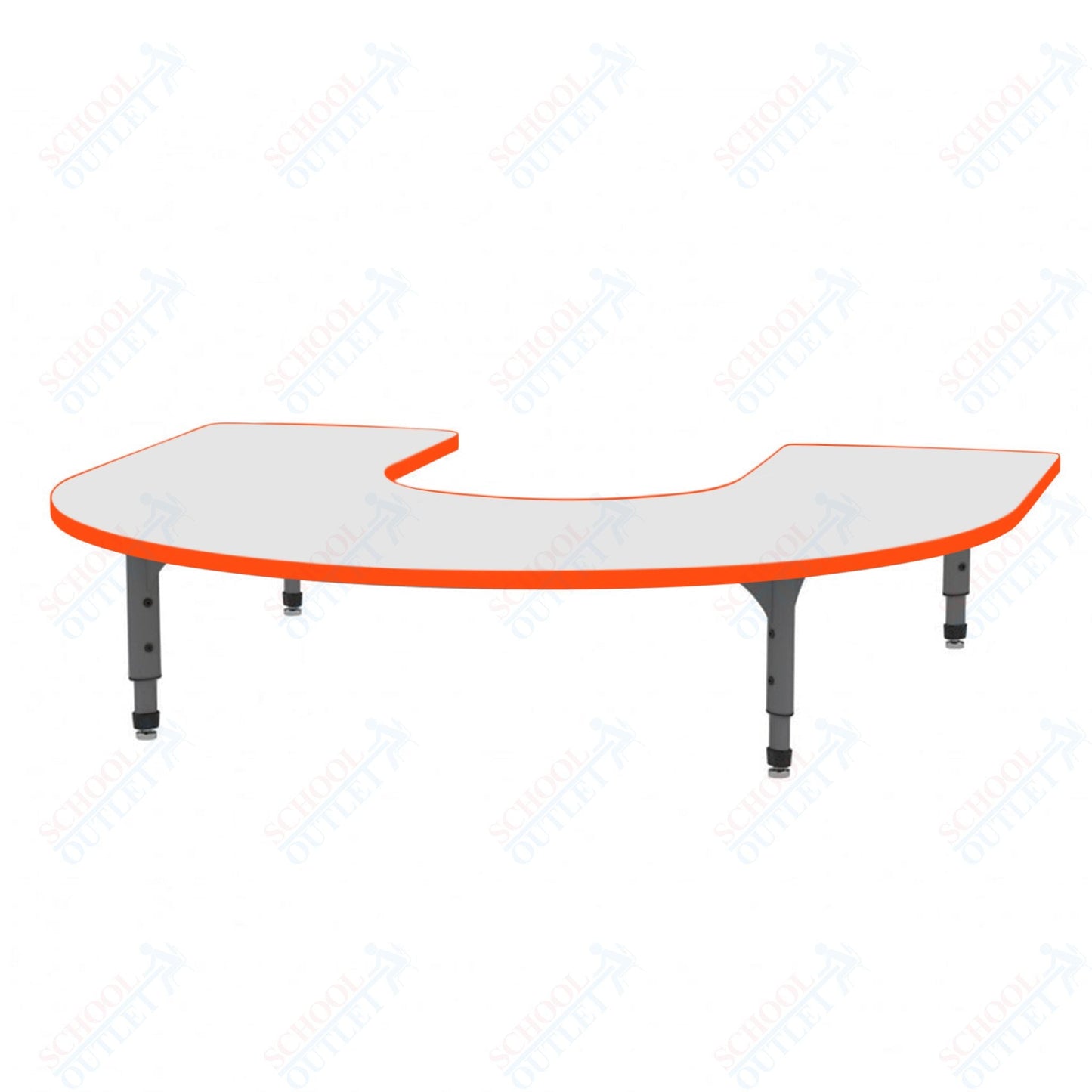 Marco Horseshoe Floor Table w/ Dry Erase Top 60" x 66" Adj Height 12" - 15" (38 - 2270 - DC) - SchoolOutlet