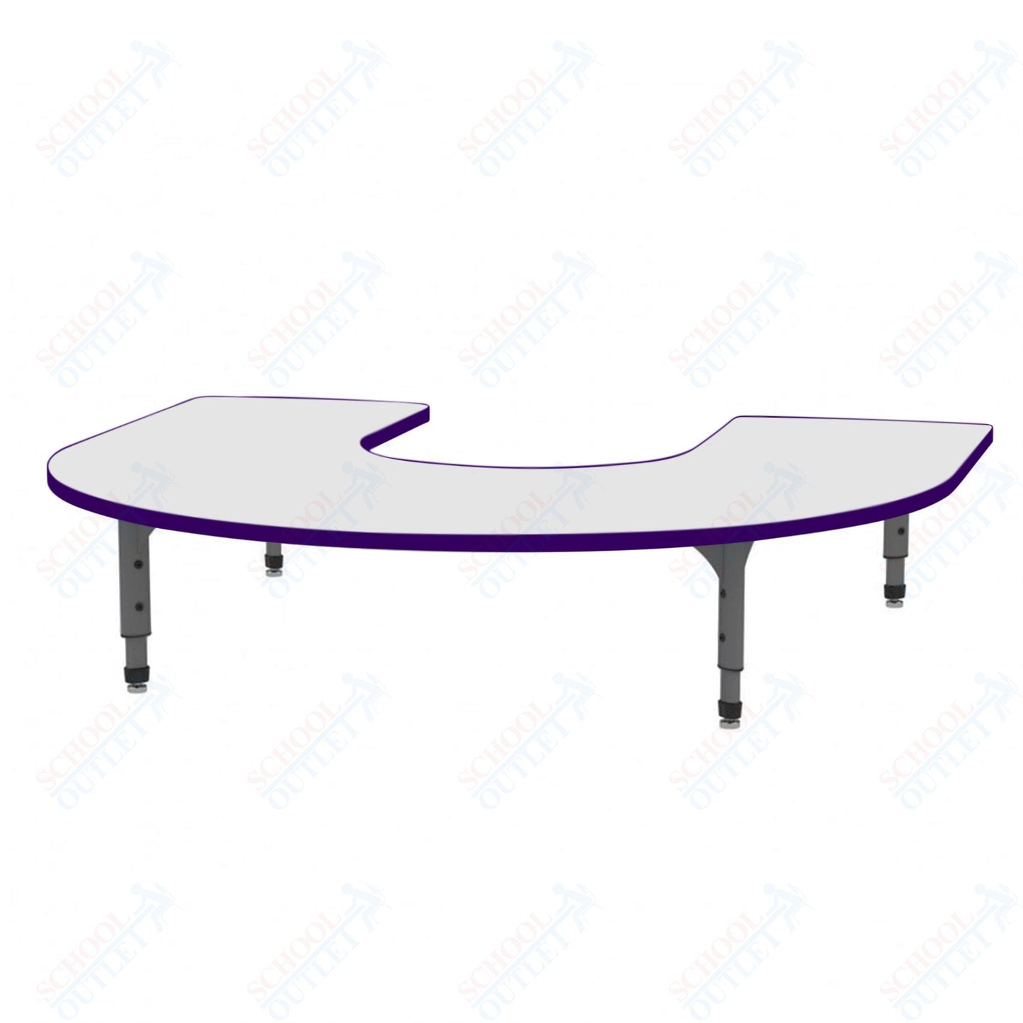 Marco Horseshoe Floor Table w/ Dry Erase Top 60" x 66" Adj Height 12" - 15" (38 - 2270 - DC) - SchoolOutlet