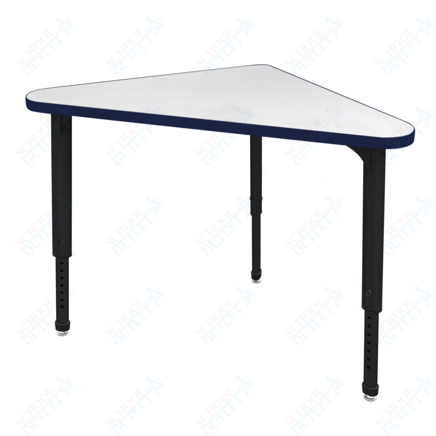 Marco Apex Series Triangle Collaborative Student Desk w/ Dry Erase HPL Top 23" x 40" Adjustable Height 21" - 30" (38 - 2272 - DA) - SchoolOutlet