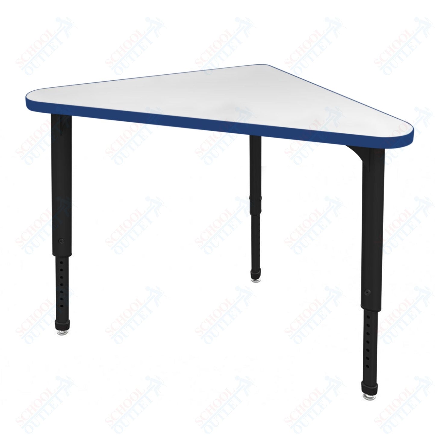 Marco Apex Series Triangle Collaborative Student Desk w/ Dry Erase HPL Top 23" x 40" Adjustable Height 21" - 30" (38 - 2272 - DA) - SchoolOutlet