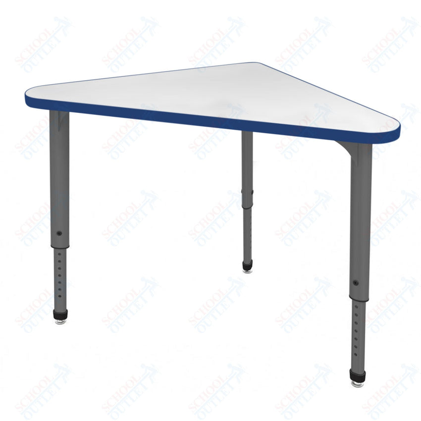 Marco Apex Series Triangle Collaborative Student Desk w/ Dry Erase HPL Top 23" x 40" Adjustable Height 21" - 30" (38 - 2272 - DA) - SchoolOutlet