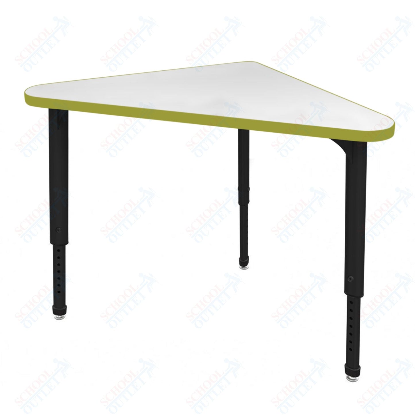 Marco Apex Series Triangle Collaborative Student Desk w/ Dry Erase HPL Top 23" x 40" Adjustable Height 21" - 30" (38 - 2272 - DA) - SchoolOutlet