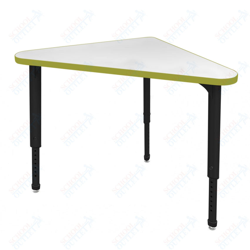 Marco Apex Series Triangle Collaborative Student Desk w/ Dry Erase HPL Top 23" x 40" Adjustable Height 21" - 30" (38 - 2272 - DA) - SchoolOutlet