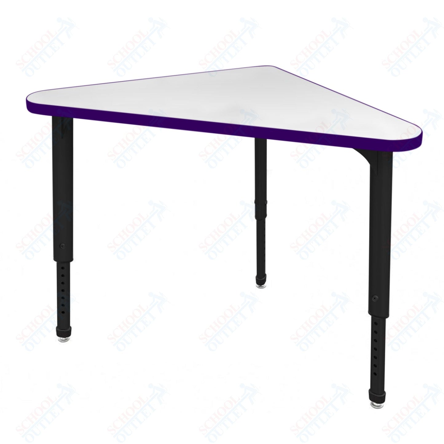 Marco Apex Series Triangle Collaborative Student Desk w/ Dry Erase HPL Top 23" x 40" Adjustable Height 21" - 30" (38 - 2272 - DA) - SchoolOutlet
