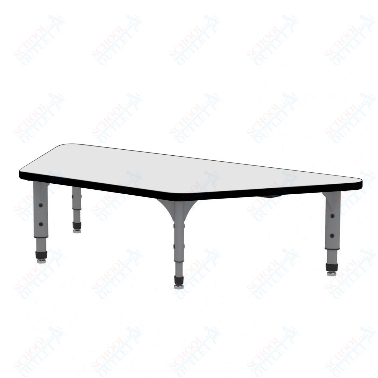 Marco Trapezoid Floor Table w/ Dry Erase Top 24" x 48" Adj Height 12" - 15" (38 - 2276 - DC) - SchoolOutlet