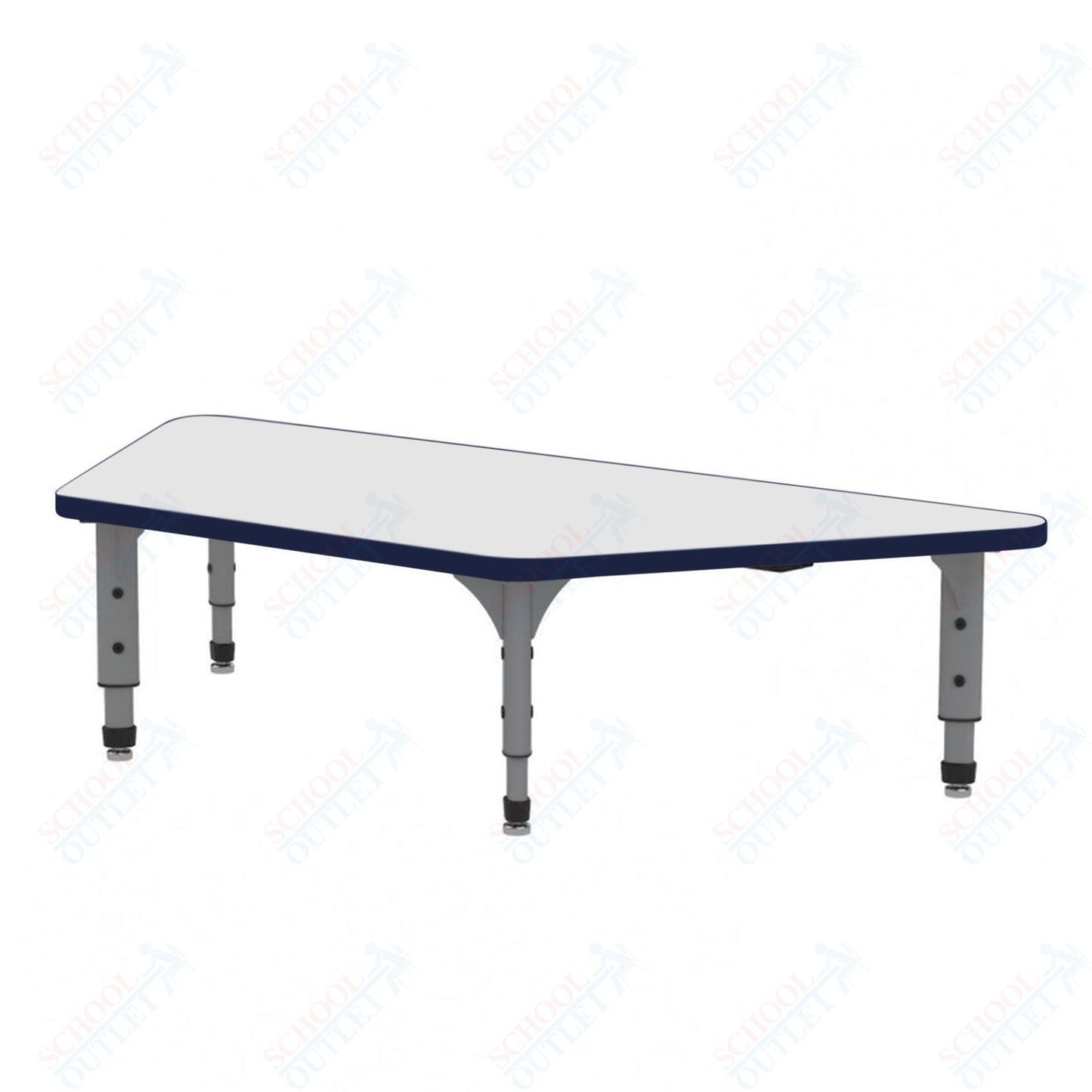 Marco Trapezoid Floor Table w/ Dry Erase Top 24" x 48" Adj Height 12" - 15" (38 - 2276 - DC) - SchoolOutlet