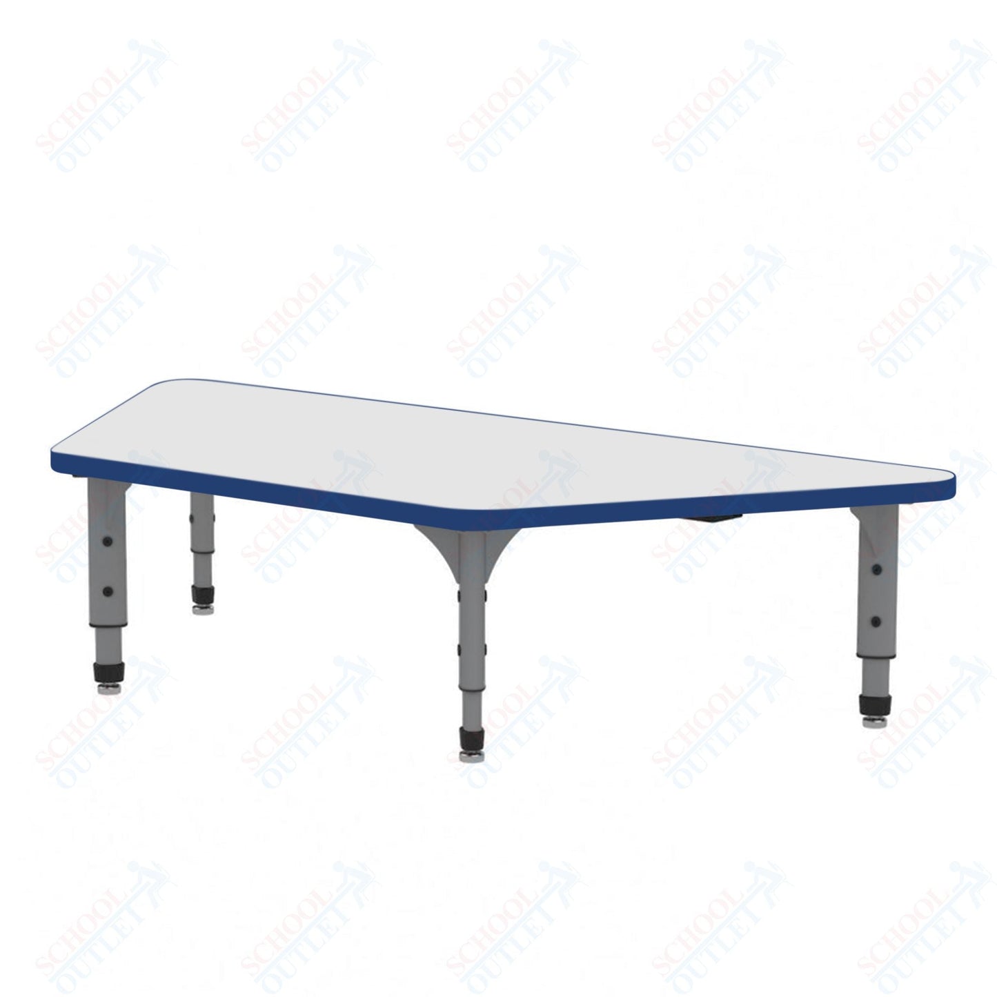 Marco Trapezoid Floor Table w/ Dry Erase Top 24" x 48" Adj Height 12" - 15" (38 - 2276 - DC) - SchoolOutlet