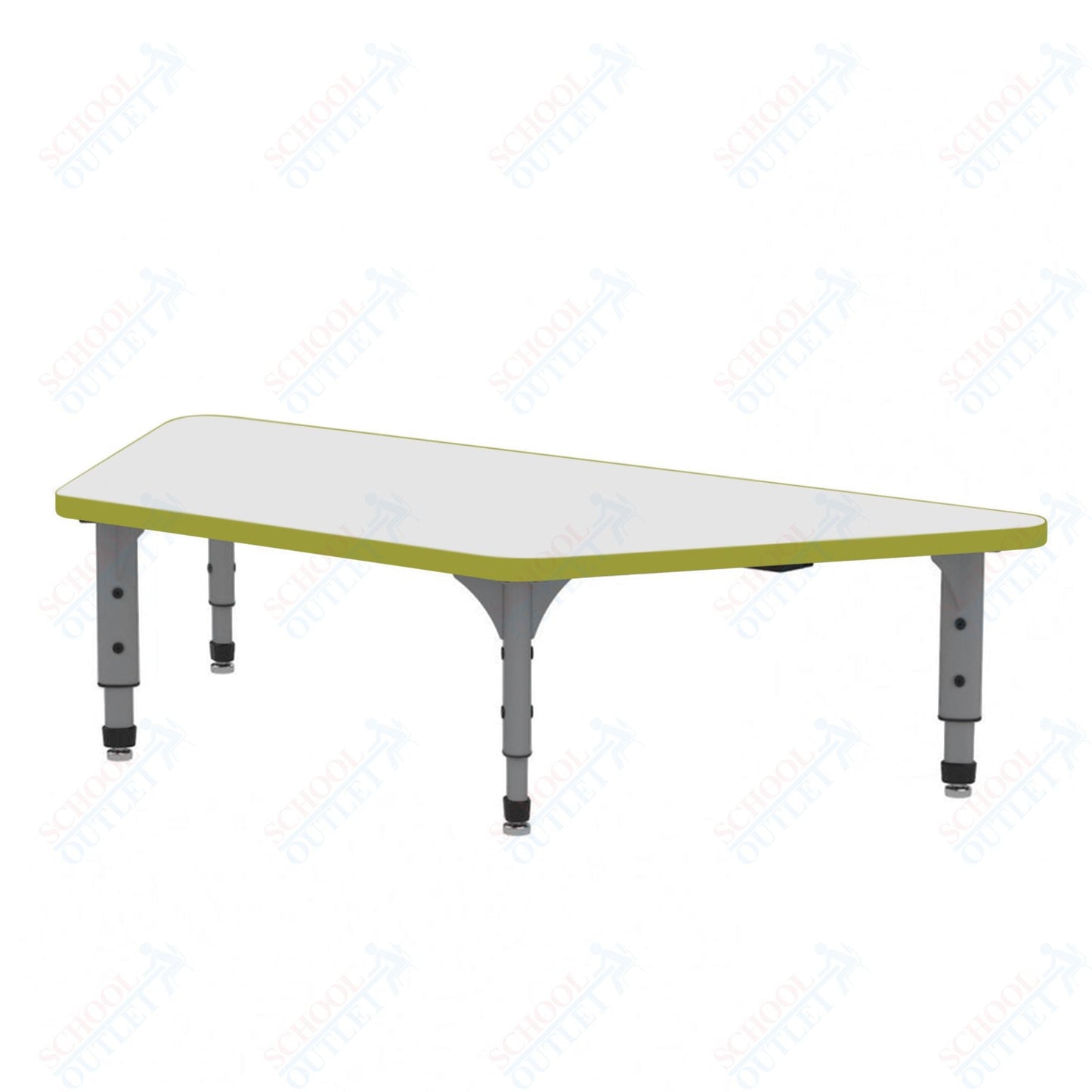 Marco Trapezoid Floor Table w/ Dry Erase Top 24" x 48" Adj Height 12" - 15" (38 - 2276 - DC) - SchoolOutlet