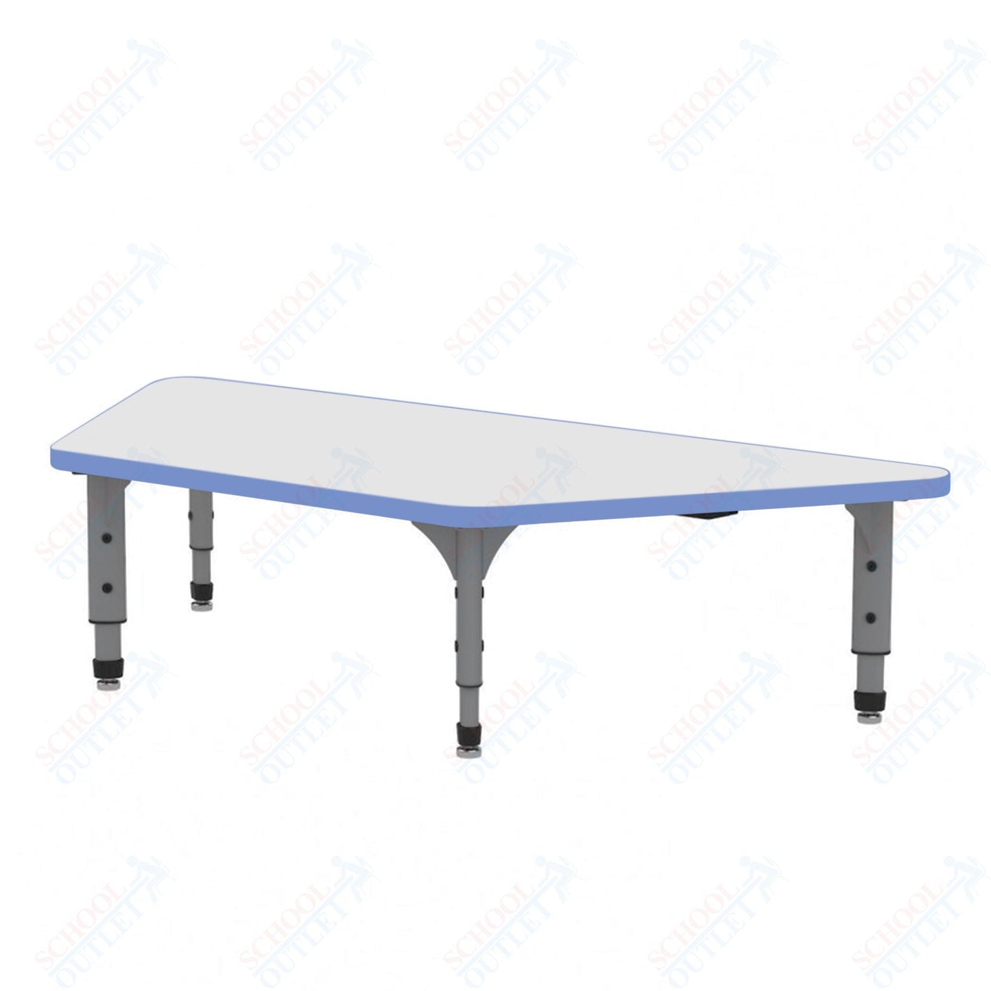 Marco Trapezoid Floor Table w/ Dry Erase Top 24" x 48" Adj Height 12" - 15" (38 - 2276 - DC) - SchoolOutlet