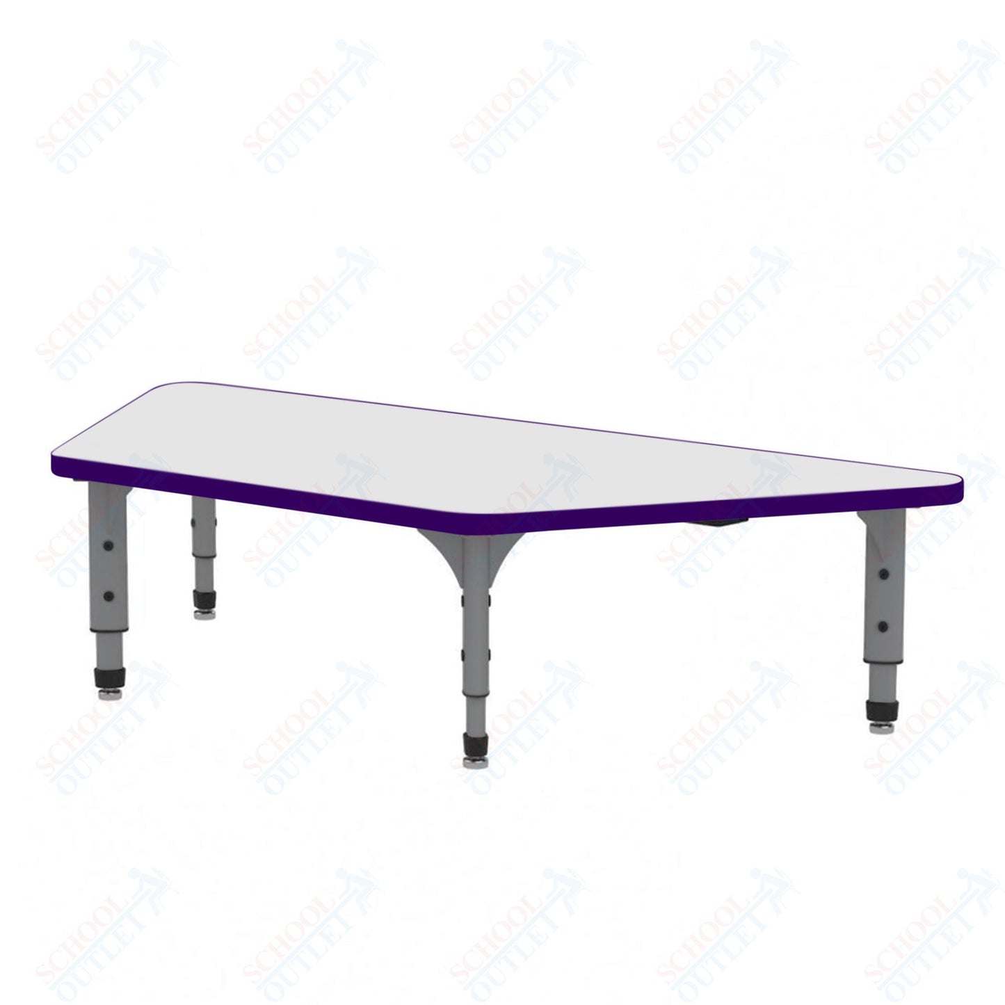 Marco Trapezoid Floor Table w/ Dry Erase Top 24" x 48" Adj Height 12" - 15" (38 - 2276 - DC) - SchoolOutlet