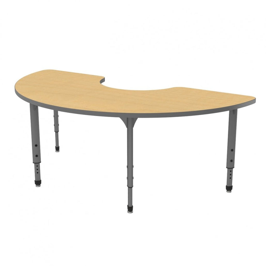Marco Apex Series Half Moon School Activity Table 36" x 72" Adjustable Height 21" - 30" (38 - 2279 - MA) - SchoolOutlet