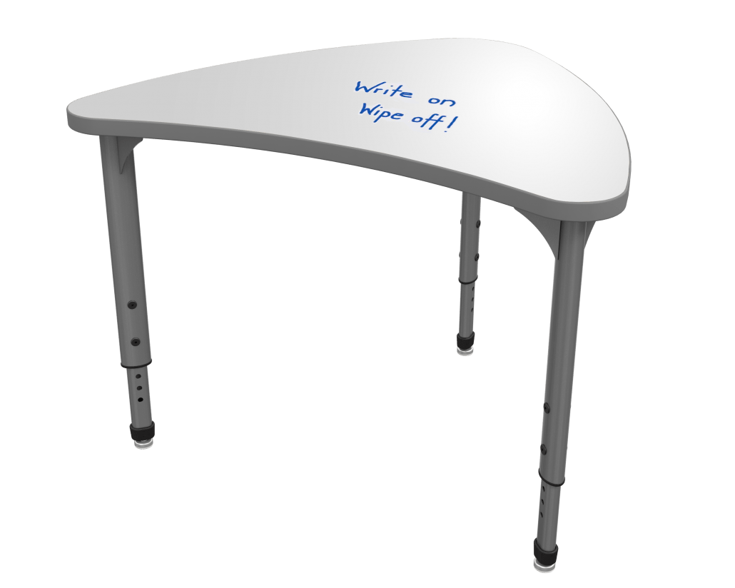 Marco Apex Series Small Chevron Collaborative Student Desk w/ Dry Erase HPL Top 25" x 30" Adjustable Height 21" - 30" (38 - 2292 - DA) - SchoolOutlet