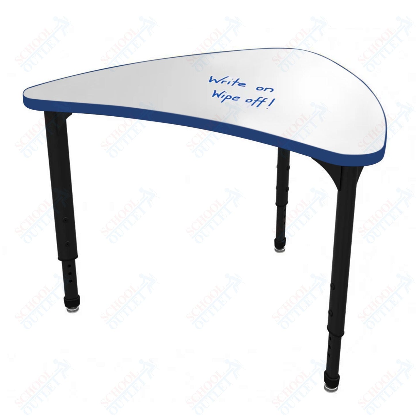 Marco Apex Series Small Chevron Collaborative Student Desk w/ Dry Erase HPL Top 25" x 30" Adjustable Height 21" - 30" (38 - 2292 - DA) - SchoolOutlet