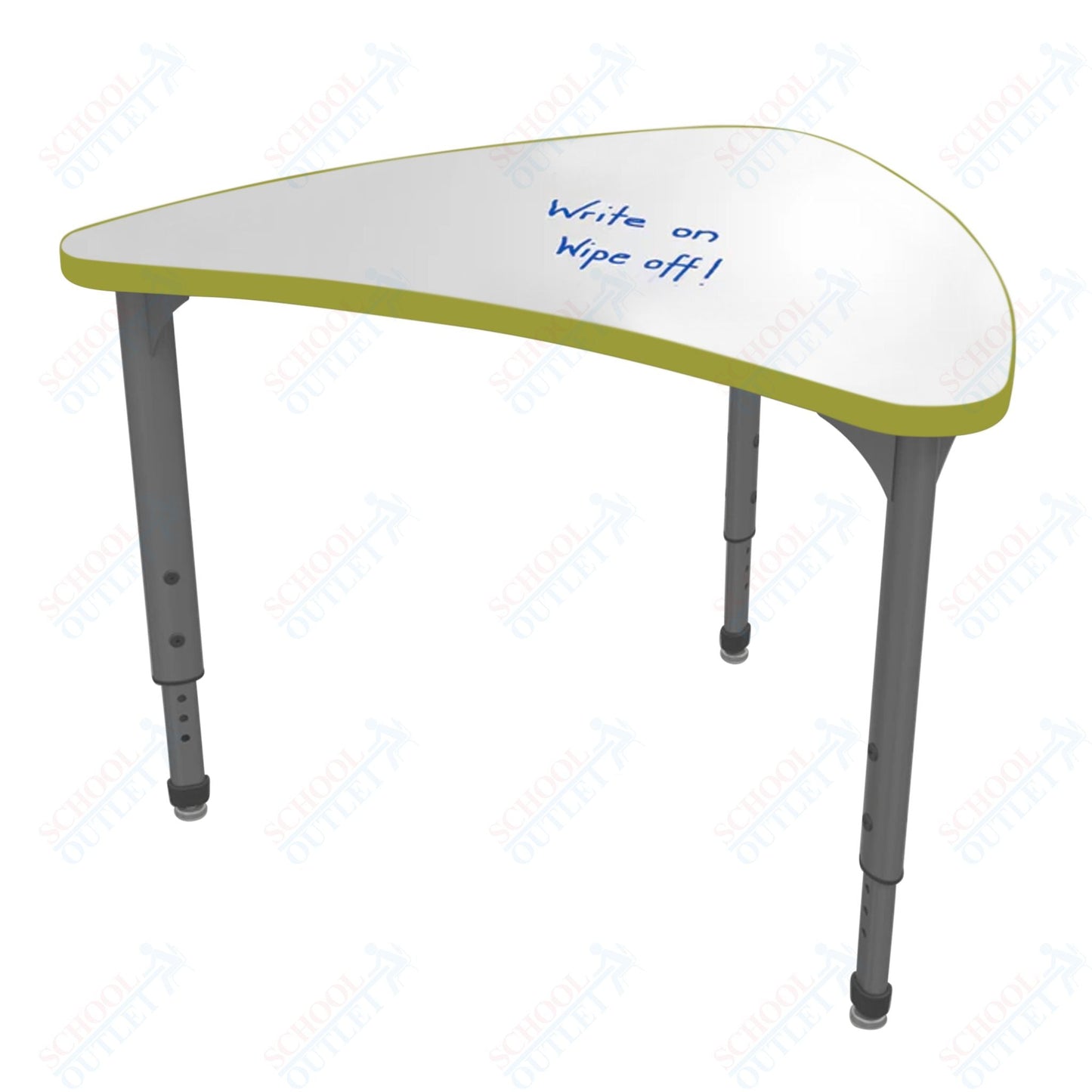 Marco Apex Series Small Chevron Collaborative Student Desk w/ Dry Erase HPL Top 25" x 30" Adjustable Height 21" - 30" (38 - 2292 - DA) - SchoolOutlet