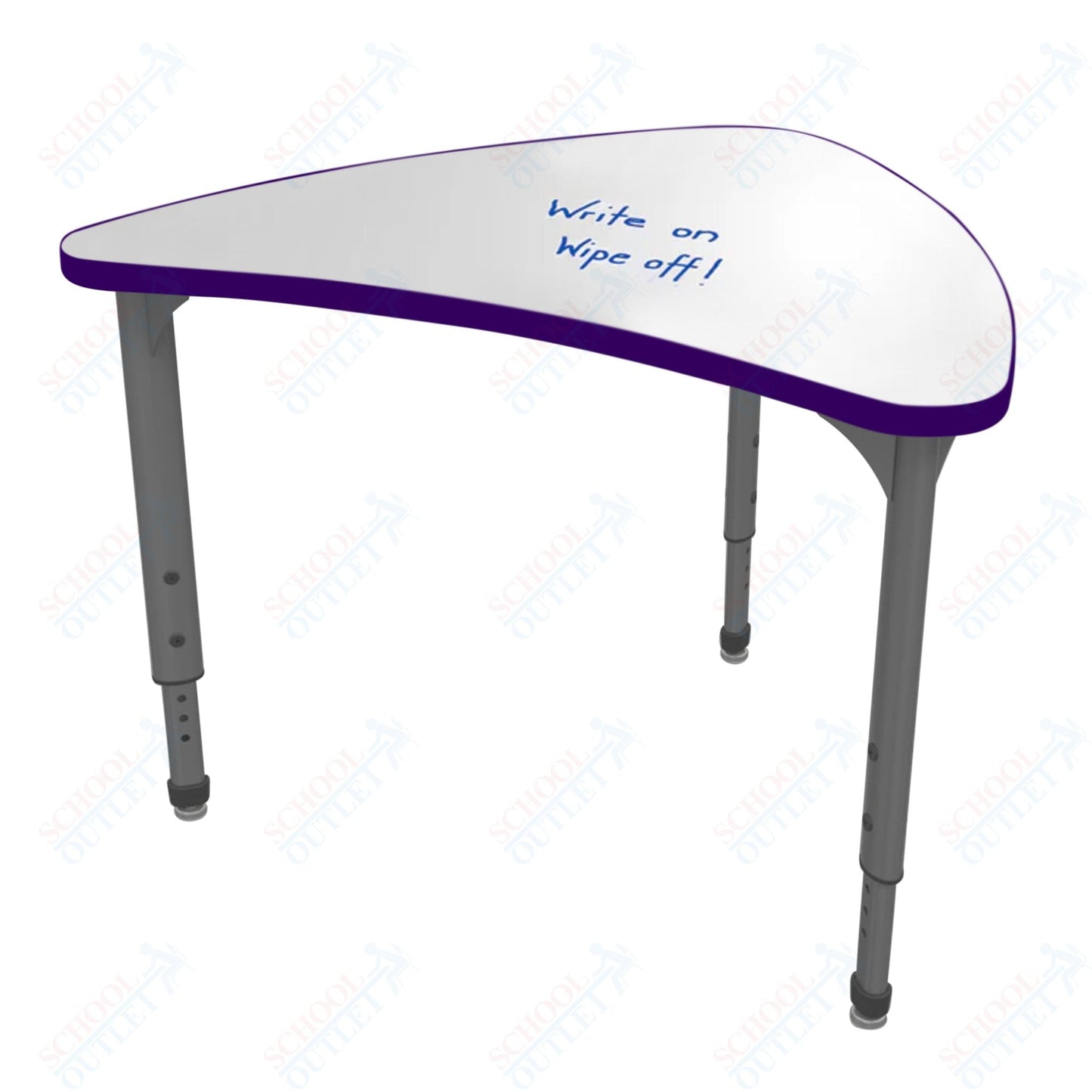 Marco Apex Series Small Chevron Collaborative Student Desk w/ Dry Erase HPL Top 25" x 30" Adjustable Height 21" - 30" (38 - 2292 - DA) - SchoolOutlet