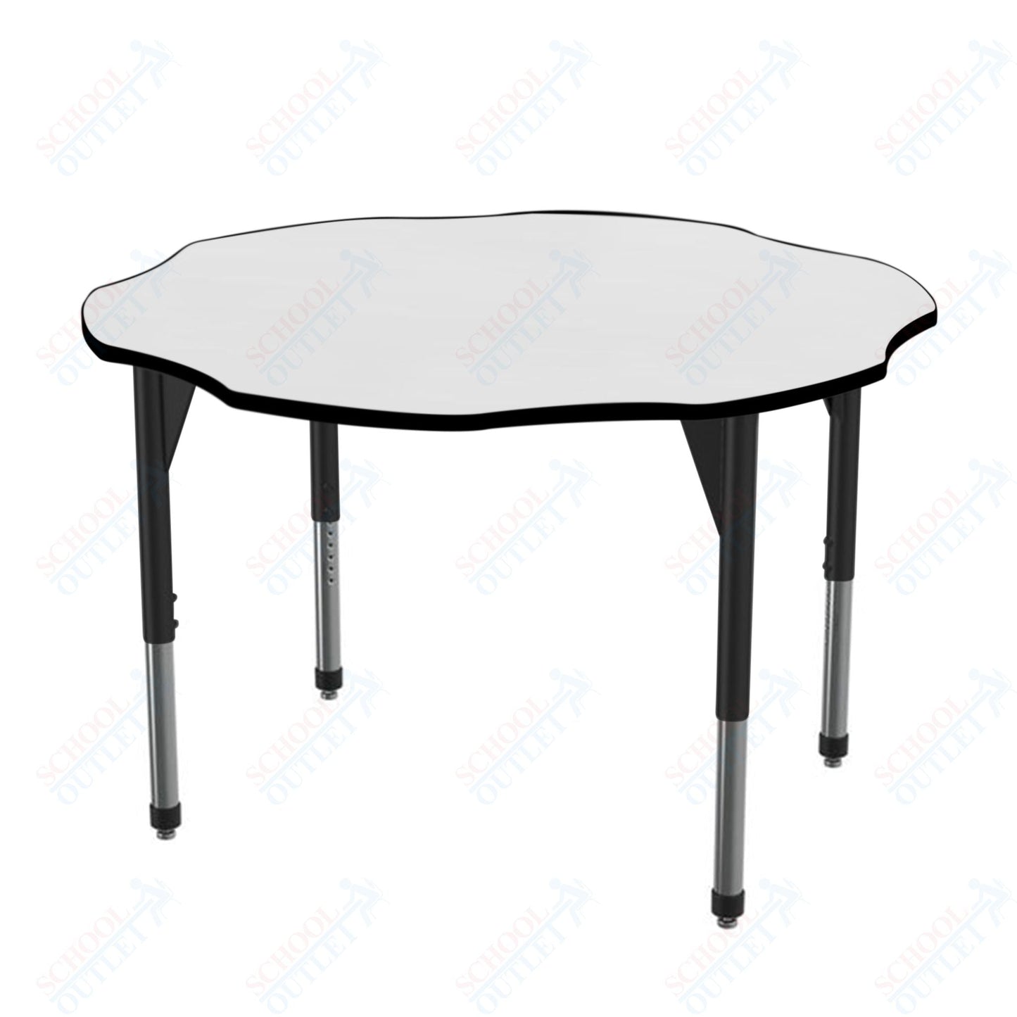 Marco Premier Series 60" Flower Activity Table w/ Dry Erase Top Adj Height 21" - 31" (43 - 2208 - DB) - SchoolOutlet