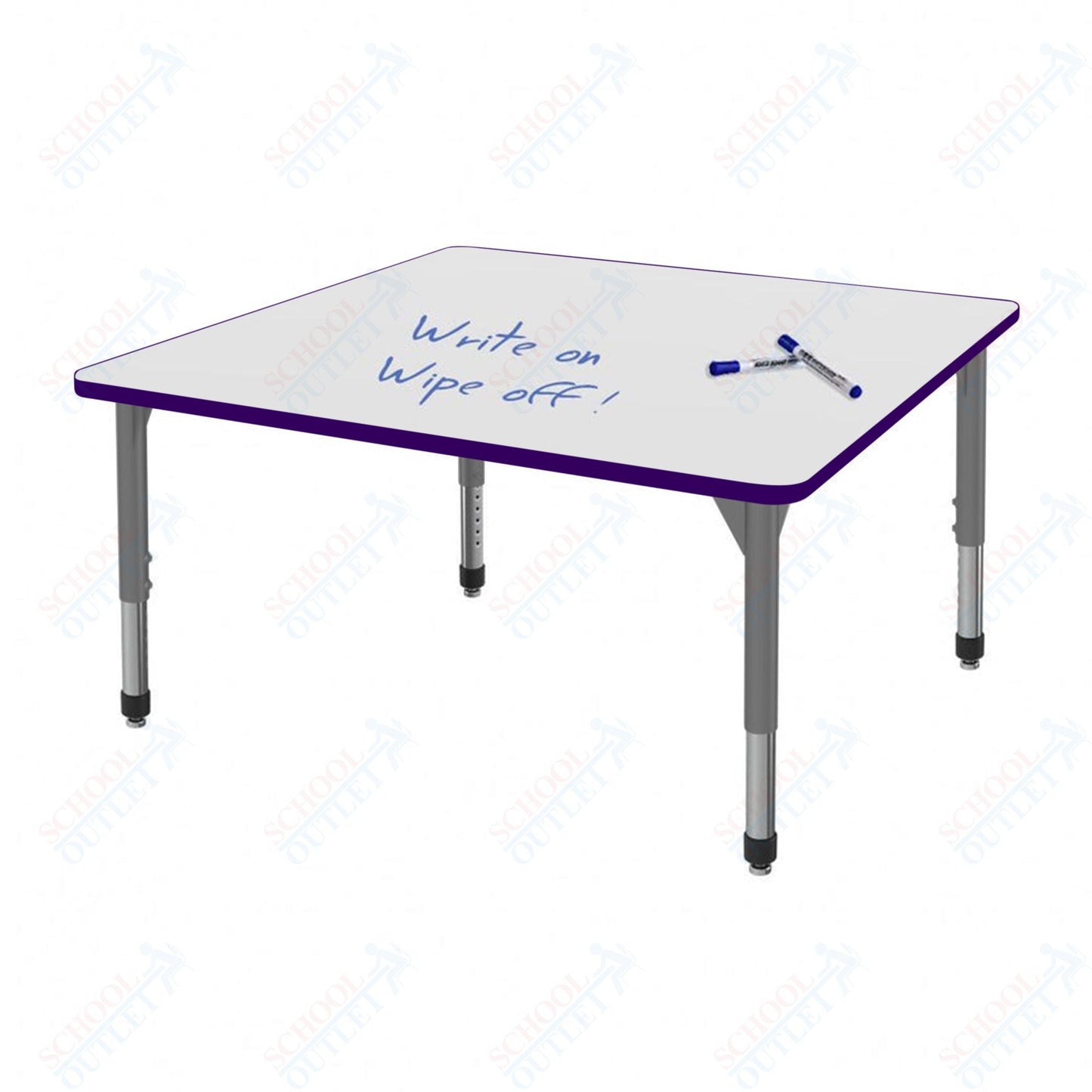 Marco Premier Series 36" Square Stand - Up Table w/ Dry Erase Top Adj Height 32" - 42" (43 - 2212 - DA) - SchoolOutlet