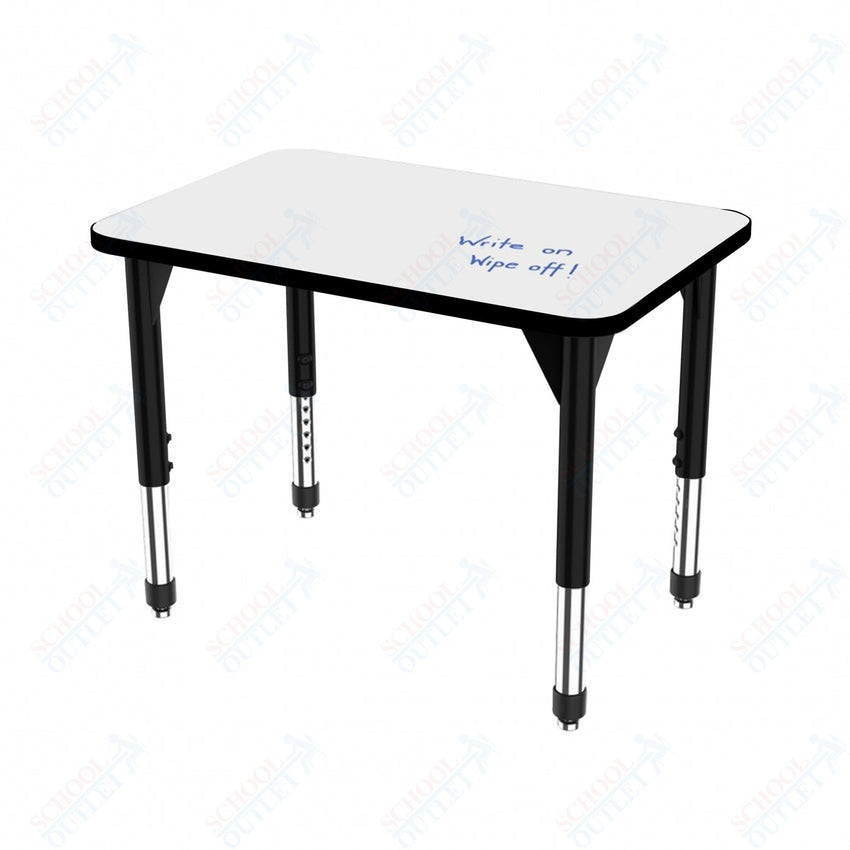 Marco Premier Series Rectangle Collaborative Desk w/ Dry Erase HPL Top 20" x 36" Adjustable Height 21" - 31" (43 - 2220 - DB) - SchoolOutlet