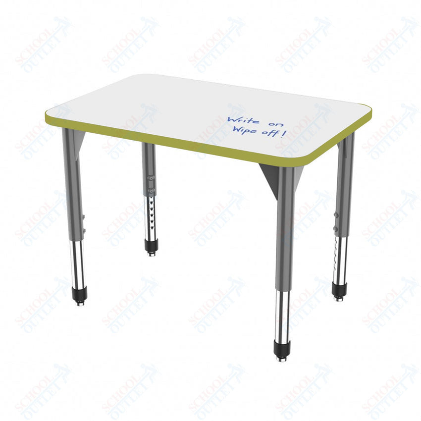Marco Premier Series Rectangle Collaborative Desk w/ Dry Erase HPL Top 20" x 36" Adjustable Height 21" - 31" (43 - 2220 - DB) - SchoolOutlet