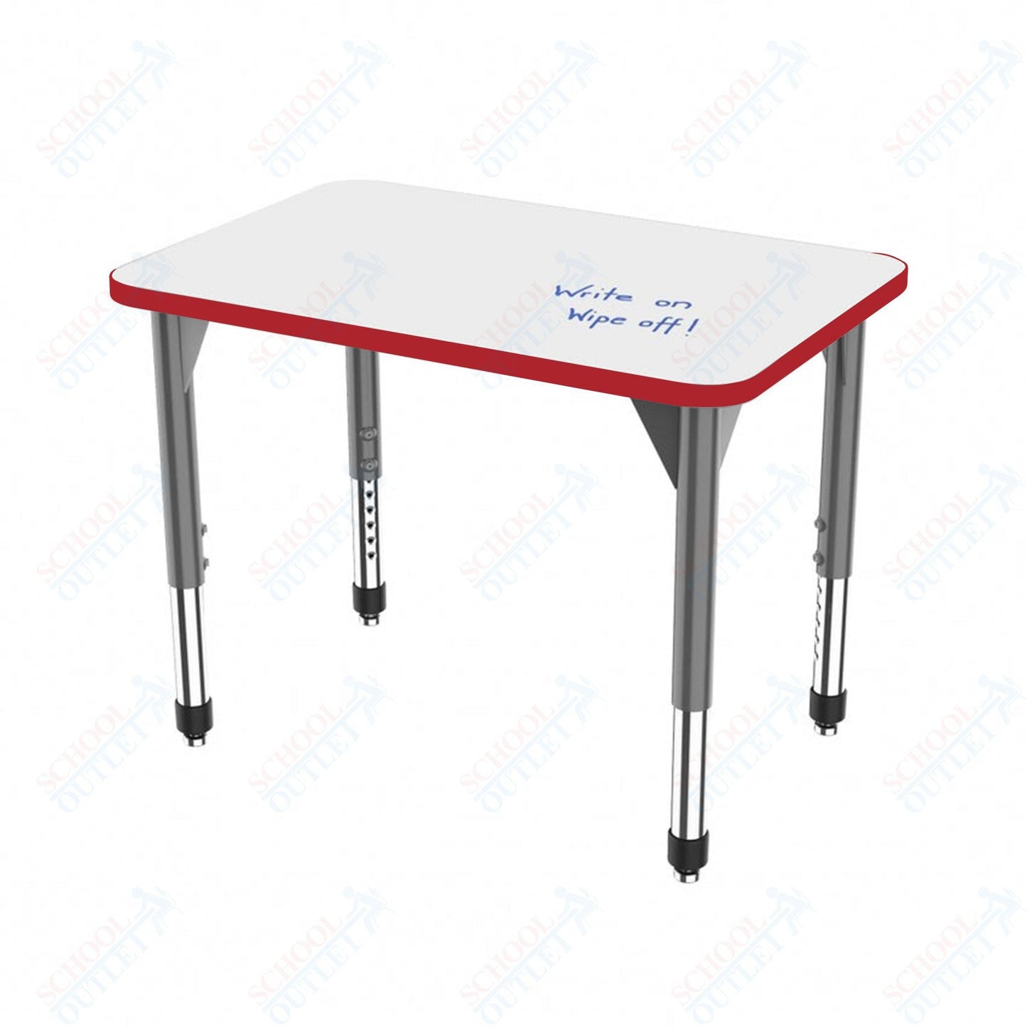 Marco Premier Series Rectangle Collaborative Desk w/ Dry Erase HPL Top 20" x 36" Adjustable Height 21" - 31" (43 - 2220 - DB) - SchoolOutlet