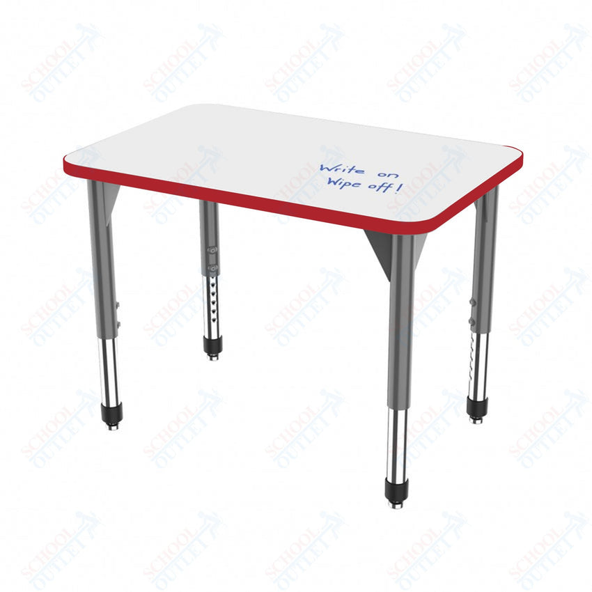 Marco Premier Series Rectangle Collaborative Desk w/ Dry Erase HPL Top 20" x 36" Adjustable Height 21" - 31" (43 - 2220 - DB) - SchoolOutlet