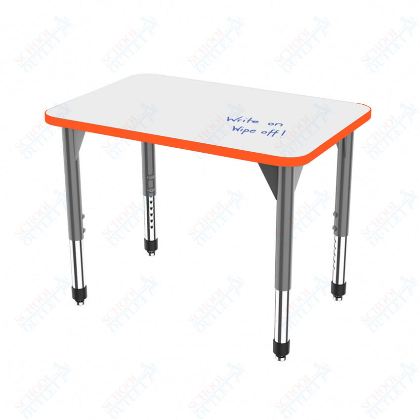Marco Premier Series Rectangle Collaborative Desk w/ Dry Erase HPL Top 20" x 36" Adjustable Height 21" - 31" (43 - 2220 - DB) - SchoolOutlet