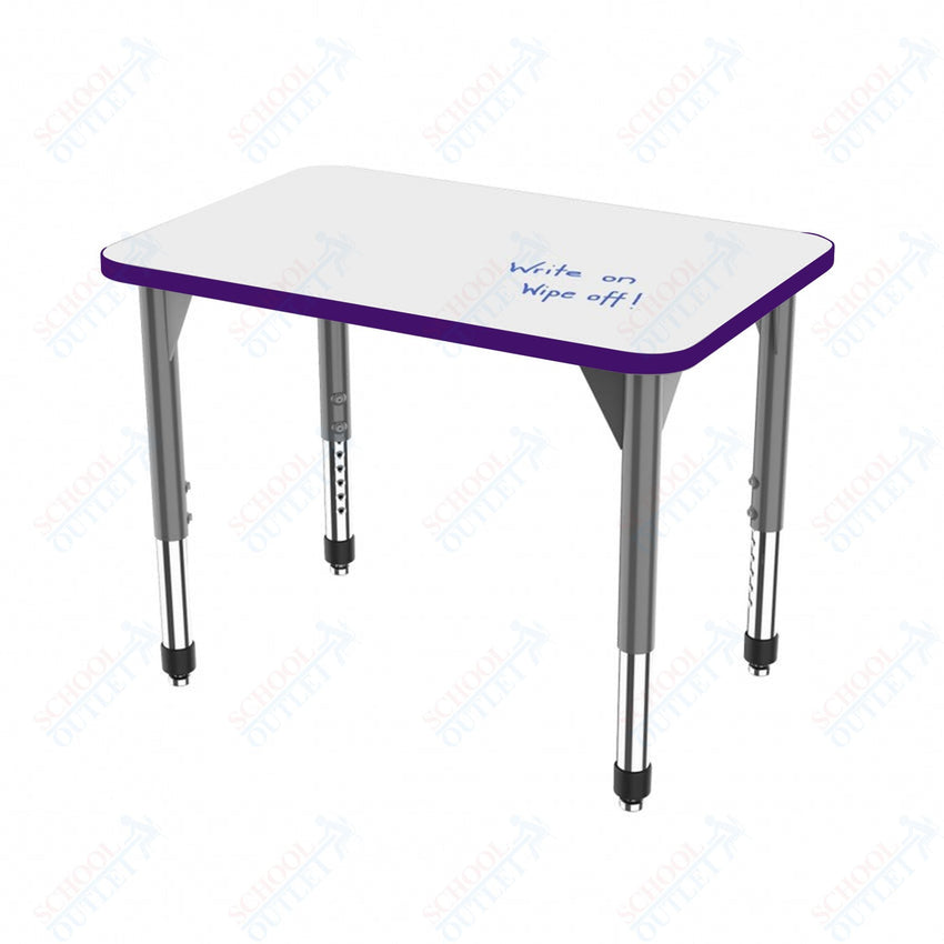 Marco Premier Series Rectangle Collaborative Desk w/ Dry Erase HPL Top 20" x 36" Adjustable Height 21" - 31" (43 - 2220 - DB) - SchoolOutlet