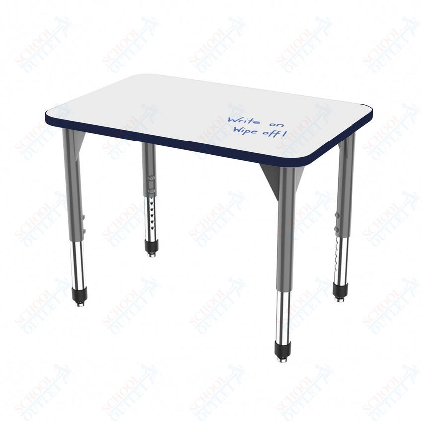 Marco Premier Series Rectangle Collaborative Desk w/ Dry Erase HPL Top 20" x 30" Adjustable Height 21" - 31" (43 - 2223 - DB) - SchoolOutlet