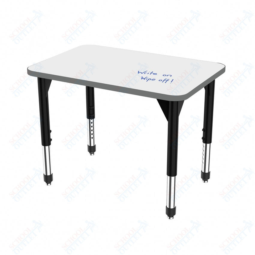 Marco Premier Series Rectangle Collaborative Desk w/ Dry Erase HPL Top 24" x 36" Adjustable Height 21" - 31" (43 - 2224 - DB) - SchoolOutlet