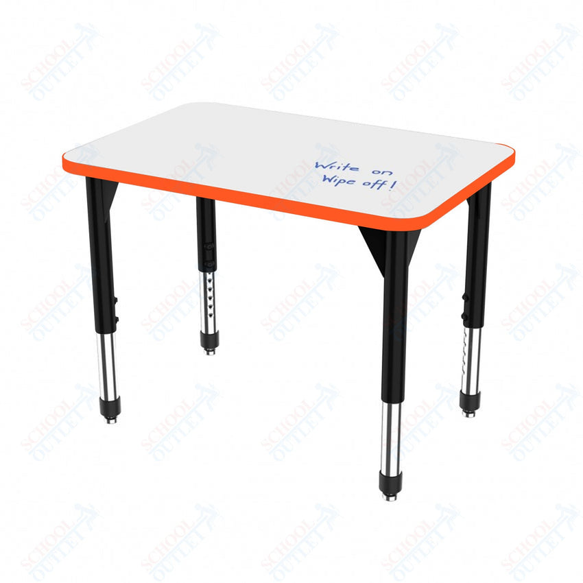 Marco Premier Series Rectangle Collaborative Desk w/ Dry Erase HPL Top 24" x 36" Adjustable Height 21" - 31" (43 - 2224 - DB) - SchoolOutlet
