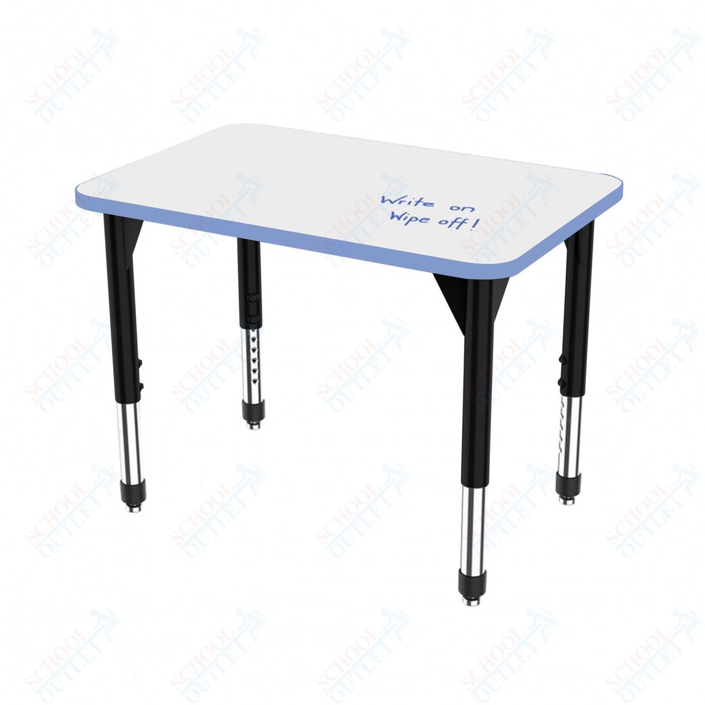 Marco Premier Series Rectangle Collaborative Desk w/ Dry Erase HPL Top 24" x 30" Adjustable Height 21" - 31" (43 - 2229 - DB) - SchoolOutlet