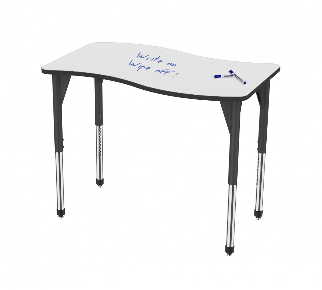Marco Premier Series Wave Activity Table w/ Dry Erase Top 24" x 60" Adj Height 21" - 31" (43 - 2257 - DB) - SchoolOutlet