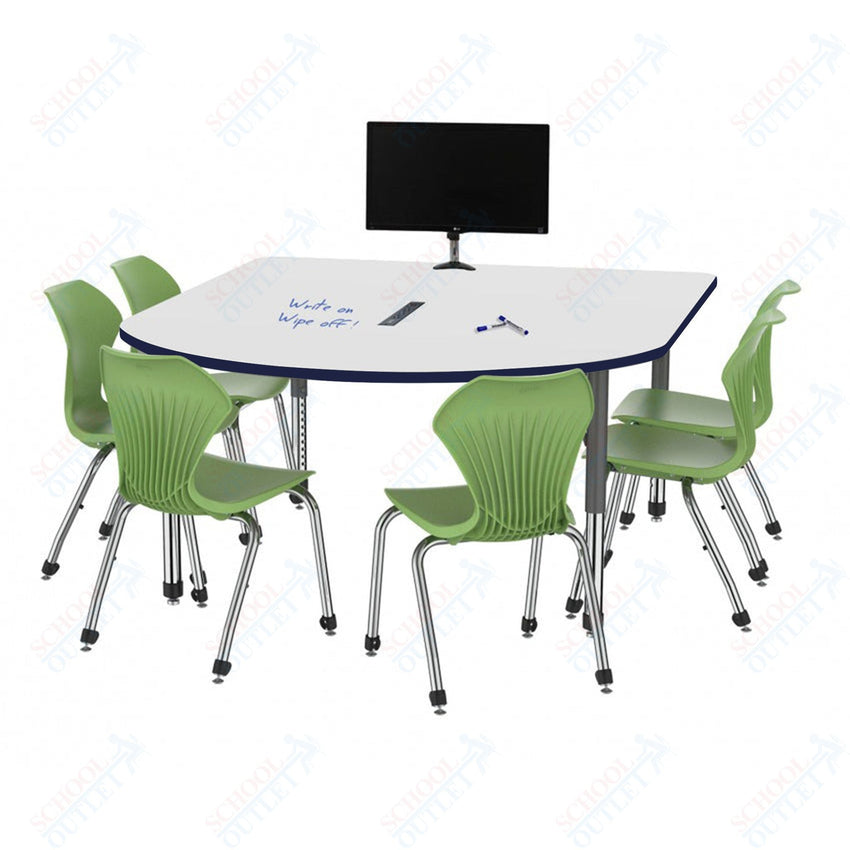 Marco Premier Series Multimedia Table Dry Erase Top 60" x 72" Adj Height 21" - 31" w/ Power Module (43 - 2261 - DBP) - SchoolOutlet