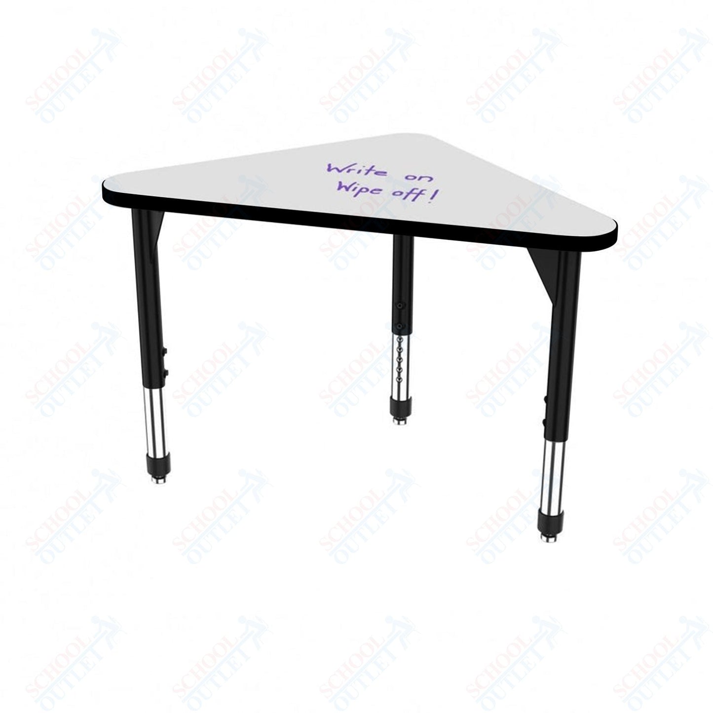 Marco Premier Series Triangle Collaborative Desk w/ Dry Erase HPL Top 23" x 40" Adjustable Height 21" - 31" (43 - 2272 - DB) - SchoolOutlet