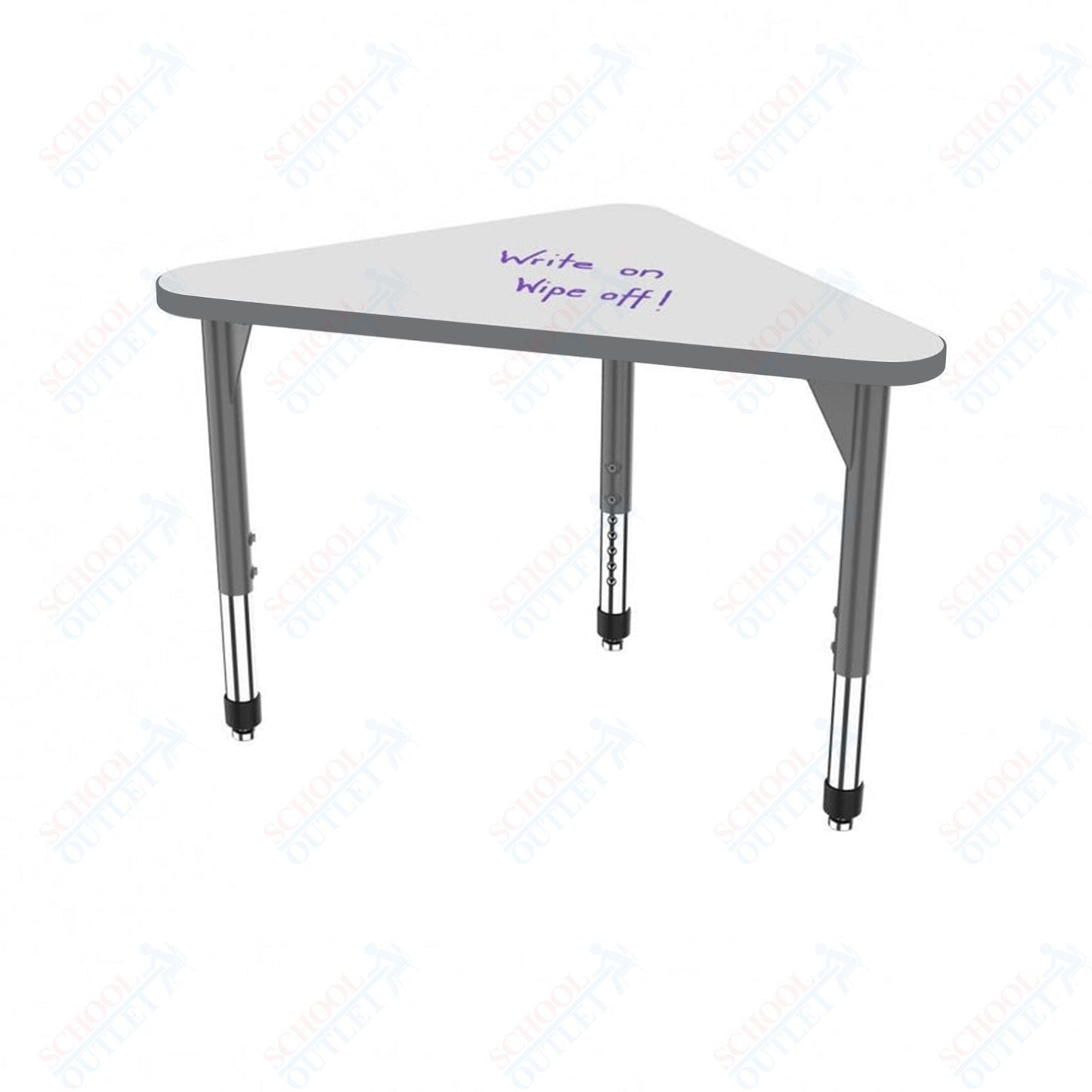 Marco Premier Series Triangle Collaborative Desk w/ Dry Erase HPL Top 23" x 40" Adjustable Height 21" - 31" (43 - 2272 - DB) - SchoolOutlet