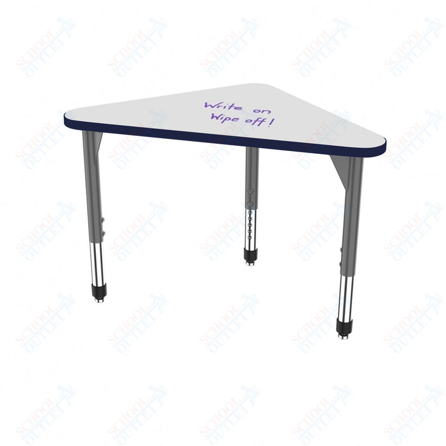 Marco Premier Series Triangle Collaborative Desk w/ Dry Erase HPL Top 23" x 40" Adjustable Height 21" - 31" (43 - 2272 - DB) - SchoolOutlet