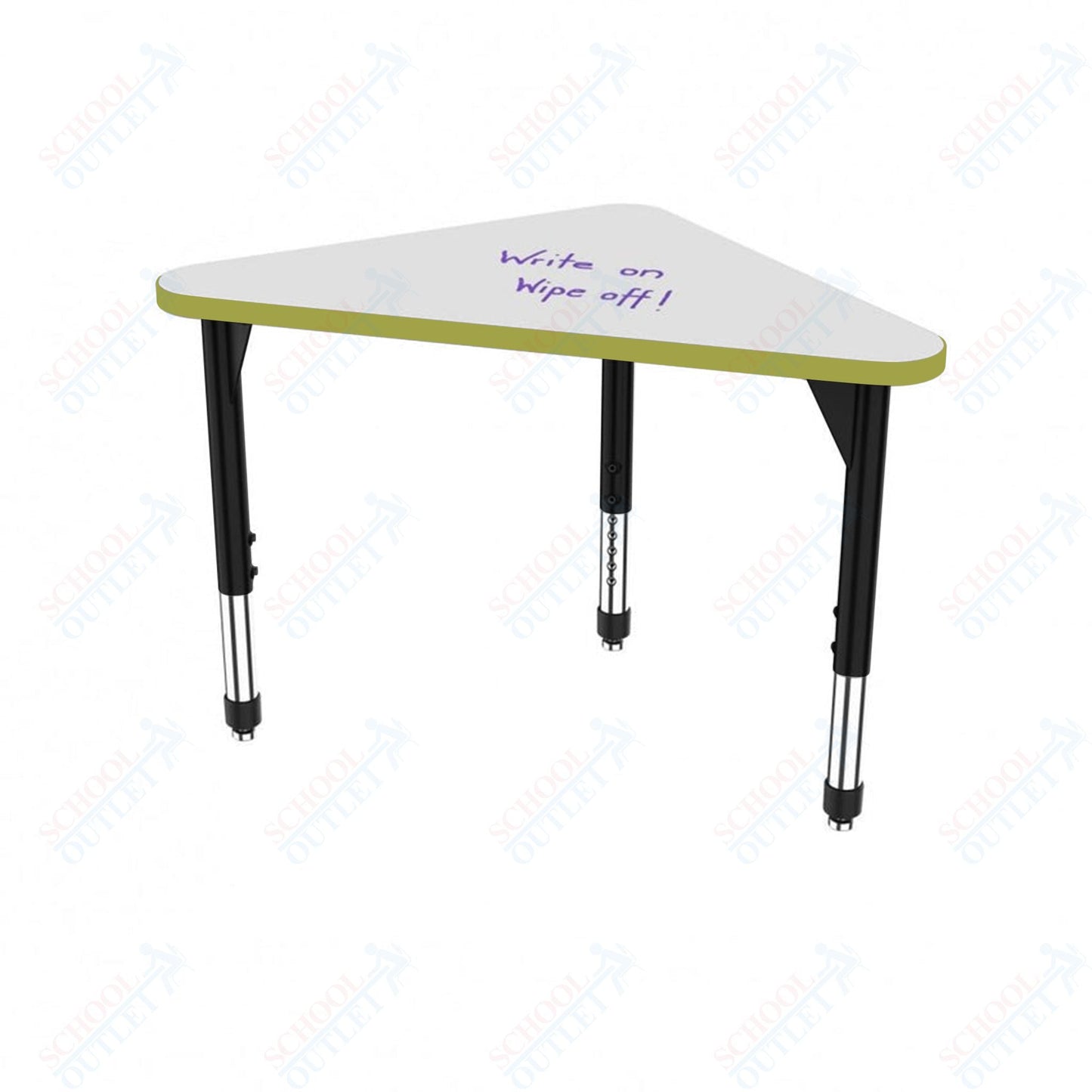 Marco Premier Series Triangle Collaborative Desk w/ Dry Erase HPL Top 23" x 40" Adjustable Height 21" - 31" (43 - 2272 - DB) - SchoolOutlet