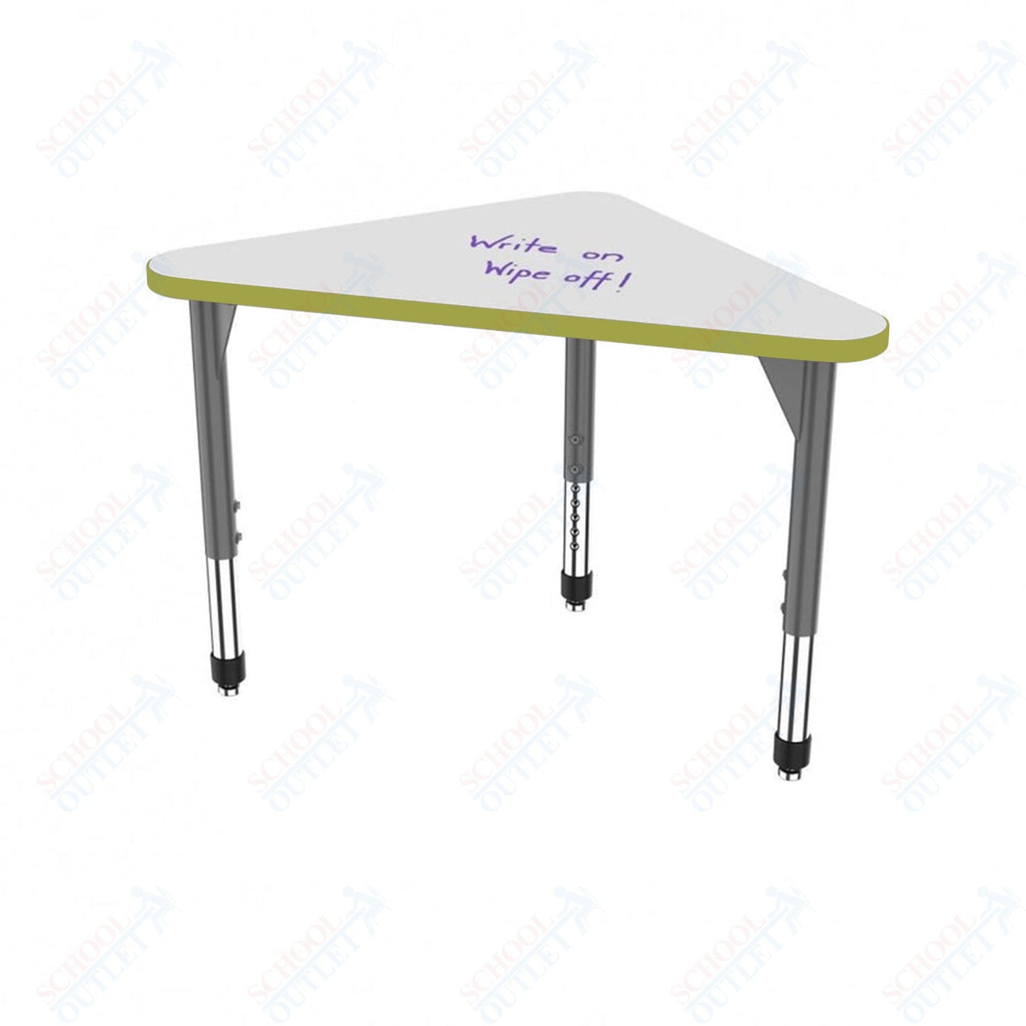 Marco Premier Series Triangle Collaborative Desk w/ Dry Erase HPL Top 23" x 40" Adjustable Height 21" - 31" (43 - 2272 - DB) - SchoolOutlet