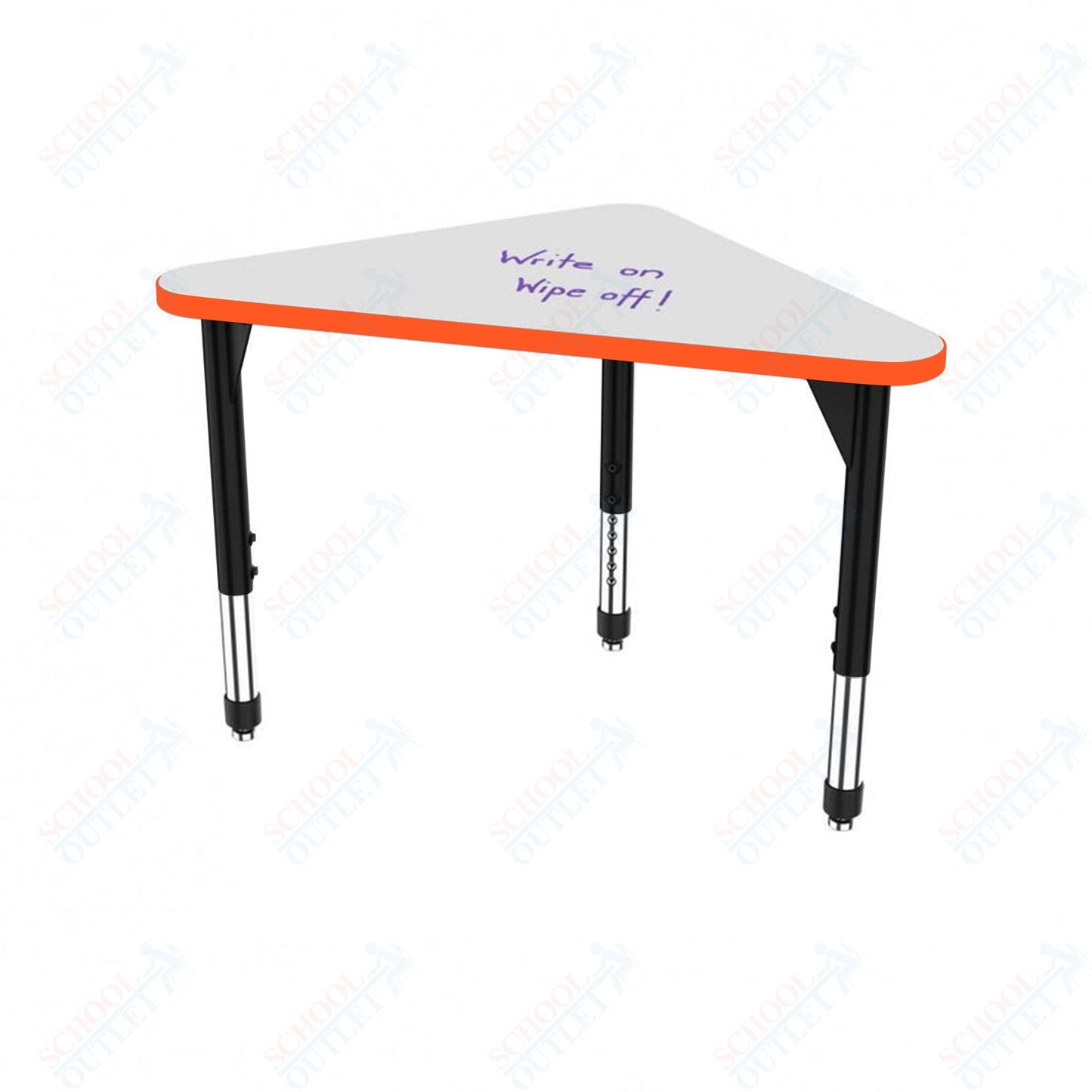 Marco Premier Series Triangle Collaborative Desk w/ Dry Erase HPL Top 23" x 40" Adjustable Height 21" - 31" (43 - 2272 - DB) - SchoolOutlet