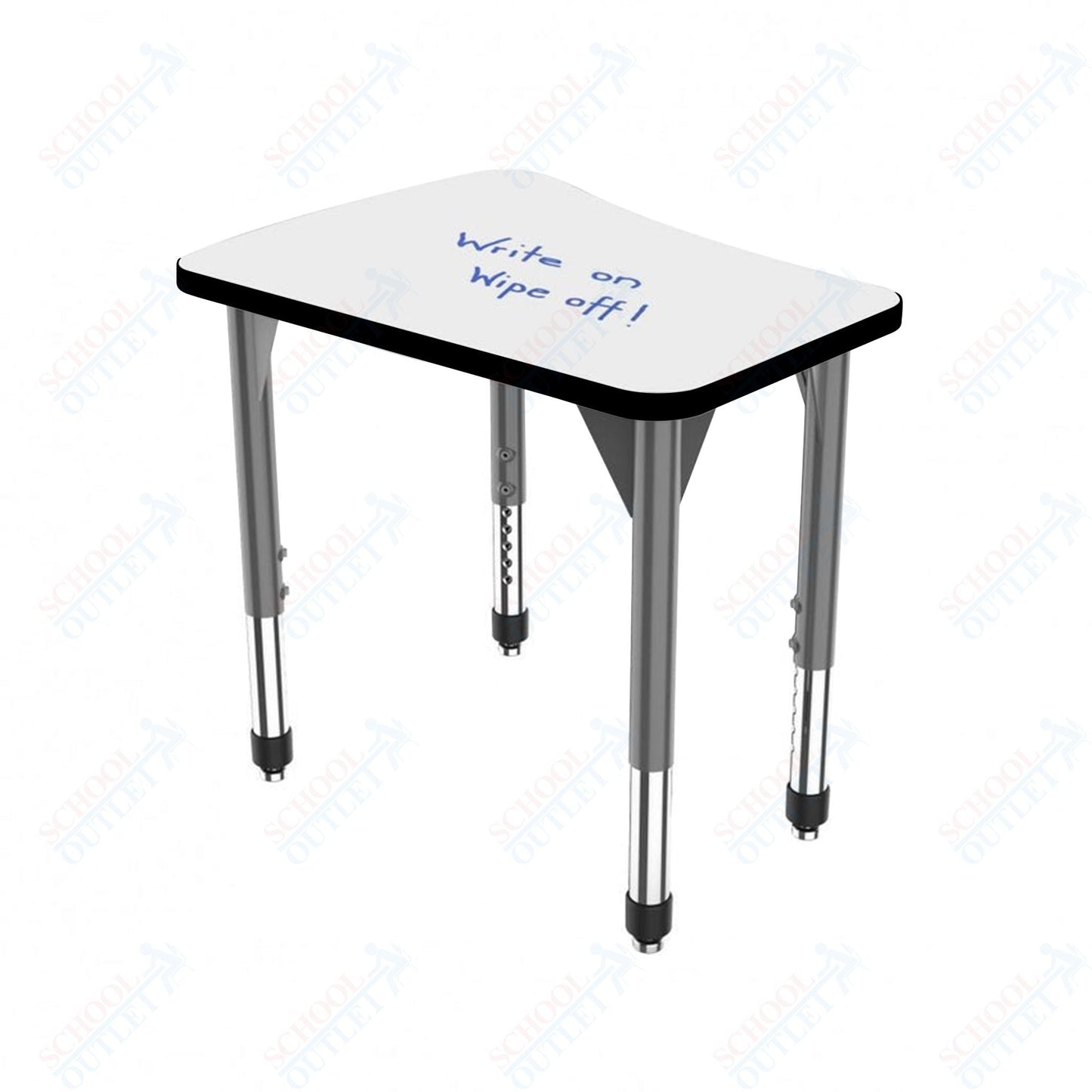 Marco Premier Series Flare Collaborative Desk w/ Dry Erase HPL Top 30" x 24" Adjustable Height 21" - 31" (43 - 2274 - DB) - SchoolOutlet