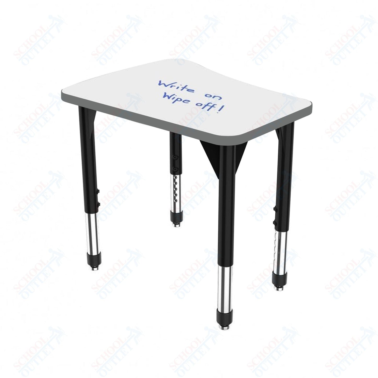 Marco Premier Series Flare Collaborative Desk w/ Dry Erase HPL Top 30" x 24" Adjustable Height 21" - 31" (43 - 2274 - DB) - SchoolOutlet