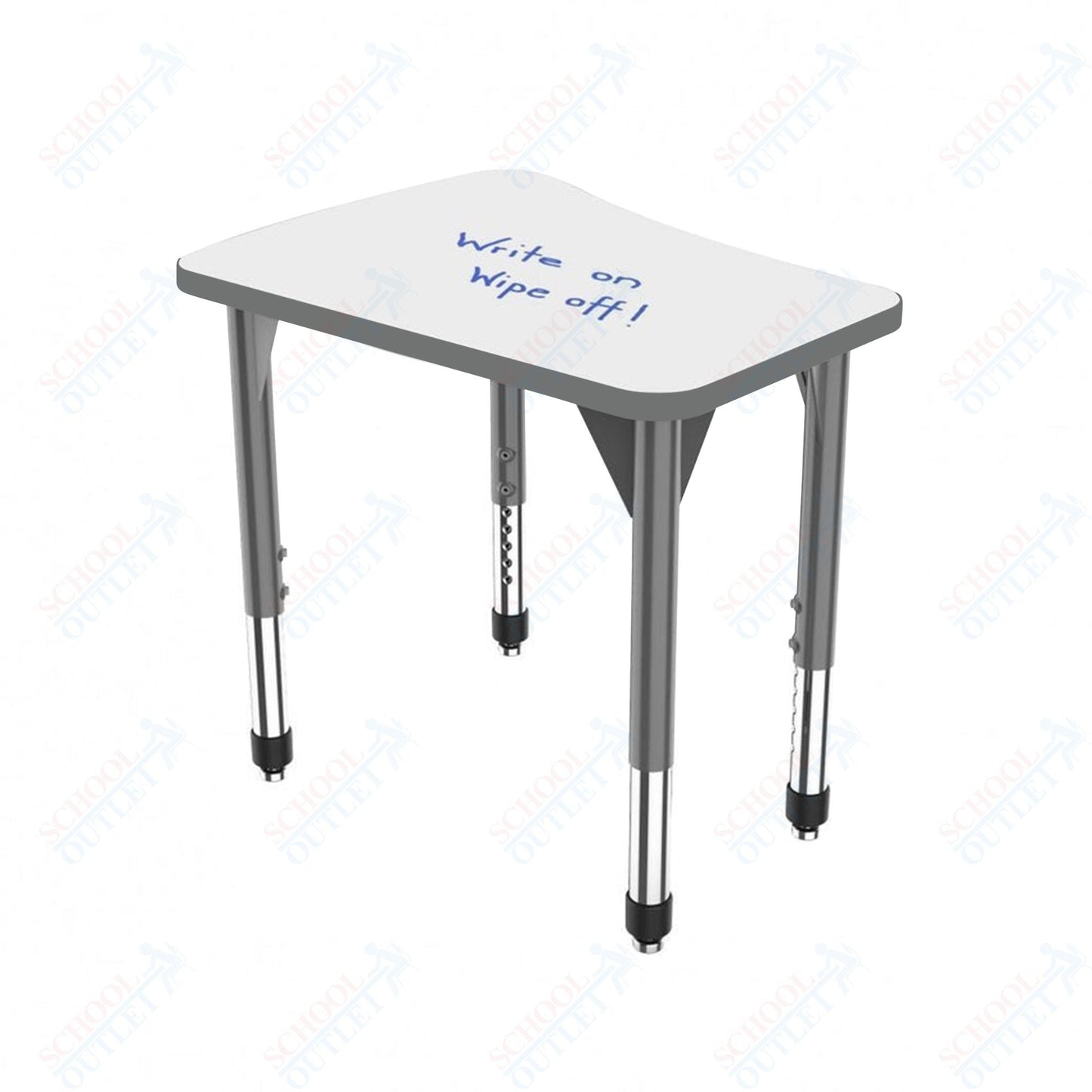 Marco Premier Series Flare Collaborative Desk w/ Dry Erase HPL Top 30" x 24" Adjustable Height 21" - 31" (43 - 2274 - DB) - SchoolOutlet