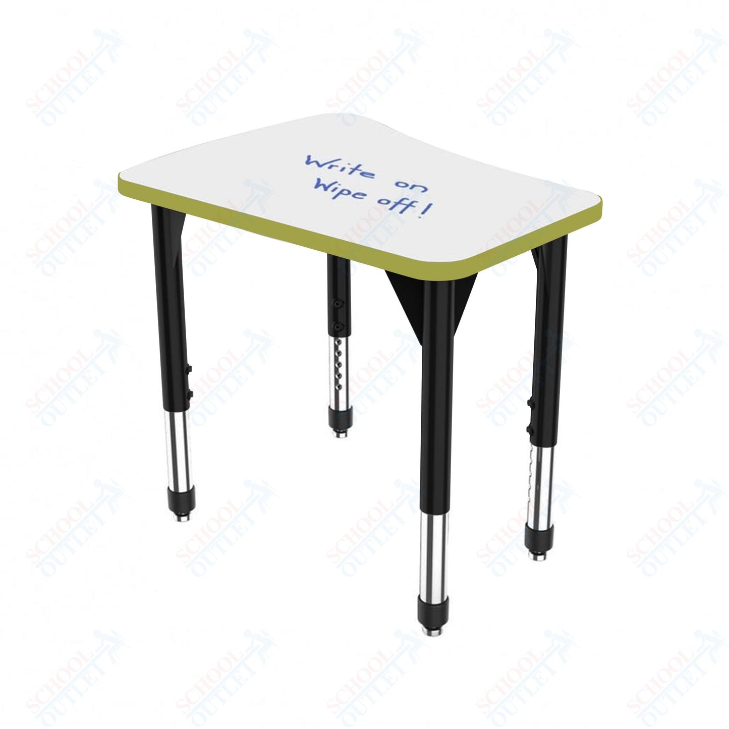 Marco Premier Series Flare Collaborative Desk w/ Dry Erase HPL Top 30" x 24" Adjustable Height 21" - 31" (43 - 2274 - DB) - SchoolOutlet